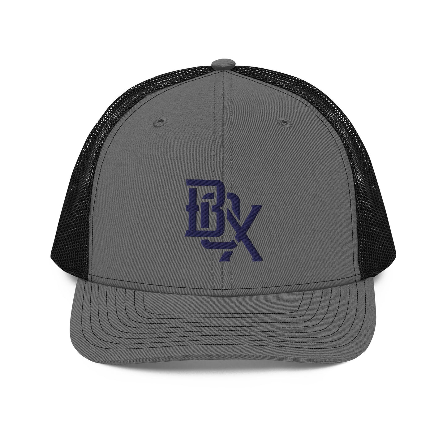 "BOX" Snapback Trucker Cap | Richardson 112 | E Luna CLASSIC Solocrest 1 Navy Thread Front Logo