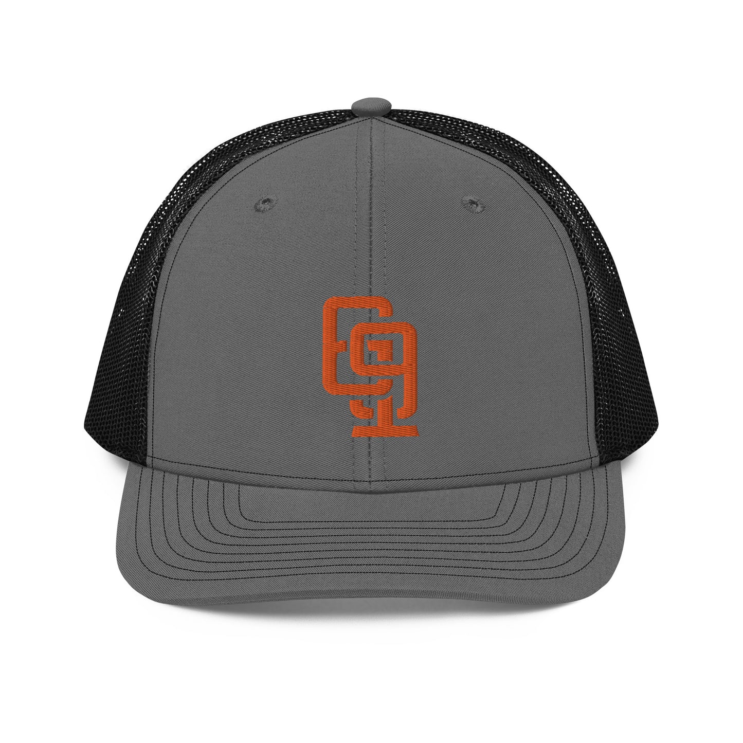 "619" Snapback Trucker Cap | Richardson 112 | E Luna CLASSIC Solocrest 1 Orange Thread Front Logo