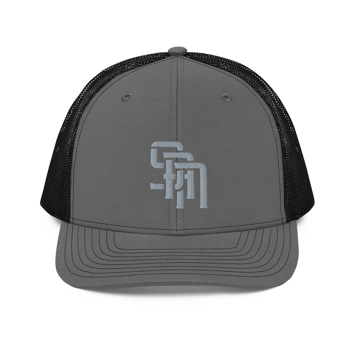 "SAN" Snapback Trucker Cap | Richardson 112 | E Luna Brand CLASSIC Solocrest 1 Grey Thread Front Logo