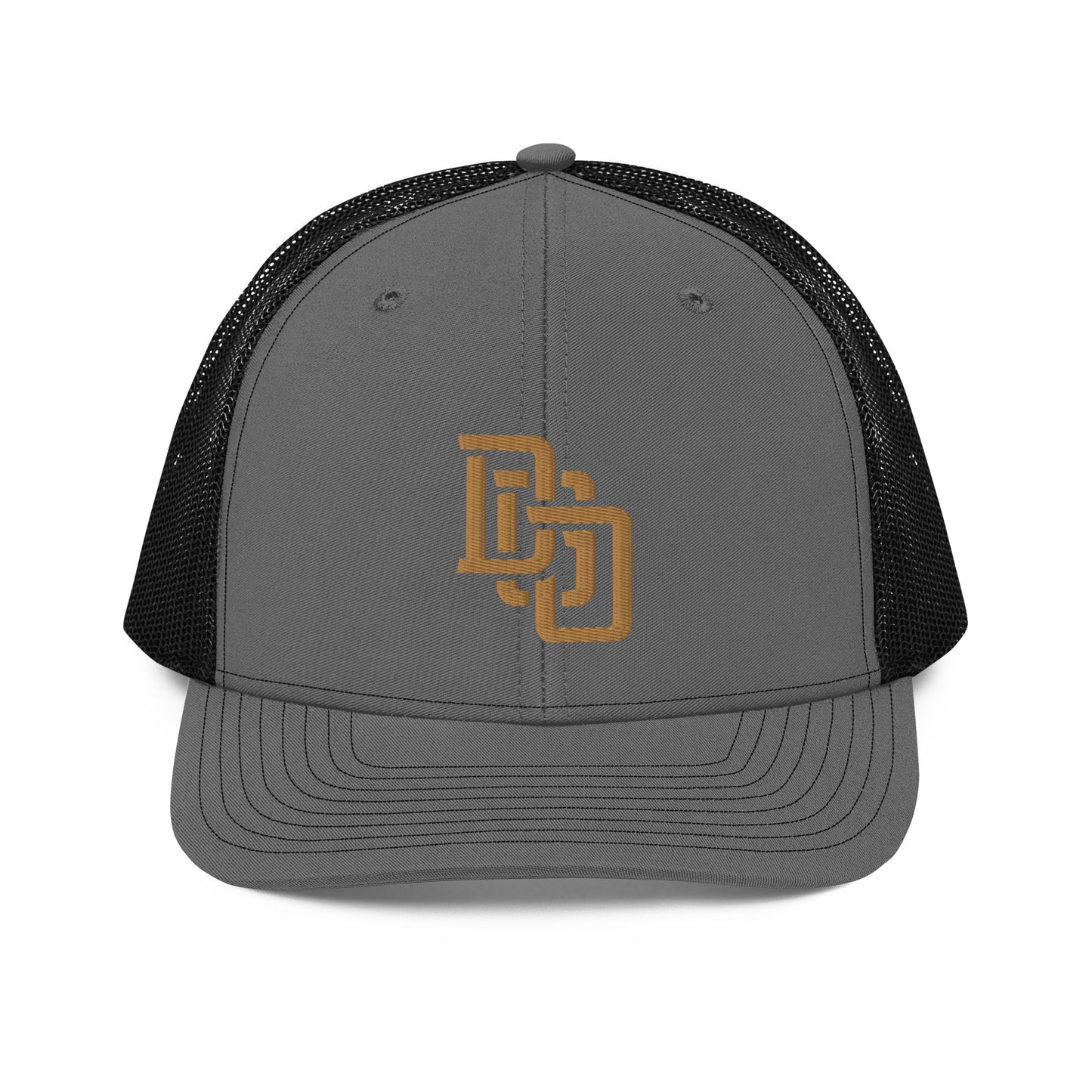 "DGO" Snapback Trucker Cap | Richardson 112 | E Luna CLASSIC Solocrest 1 Old Gold Thread Front Logo