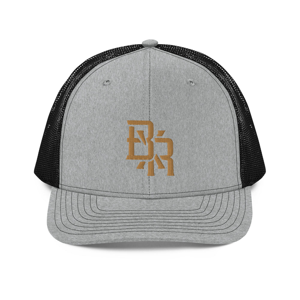 "BXR" Snapback Trucker Cap | Richardson 112 | E Luna CLASSIC Solocrest 1 Old Gold Thread Front Logo