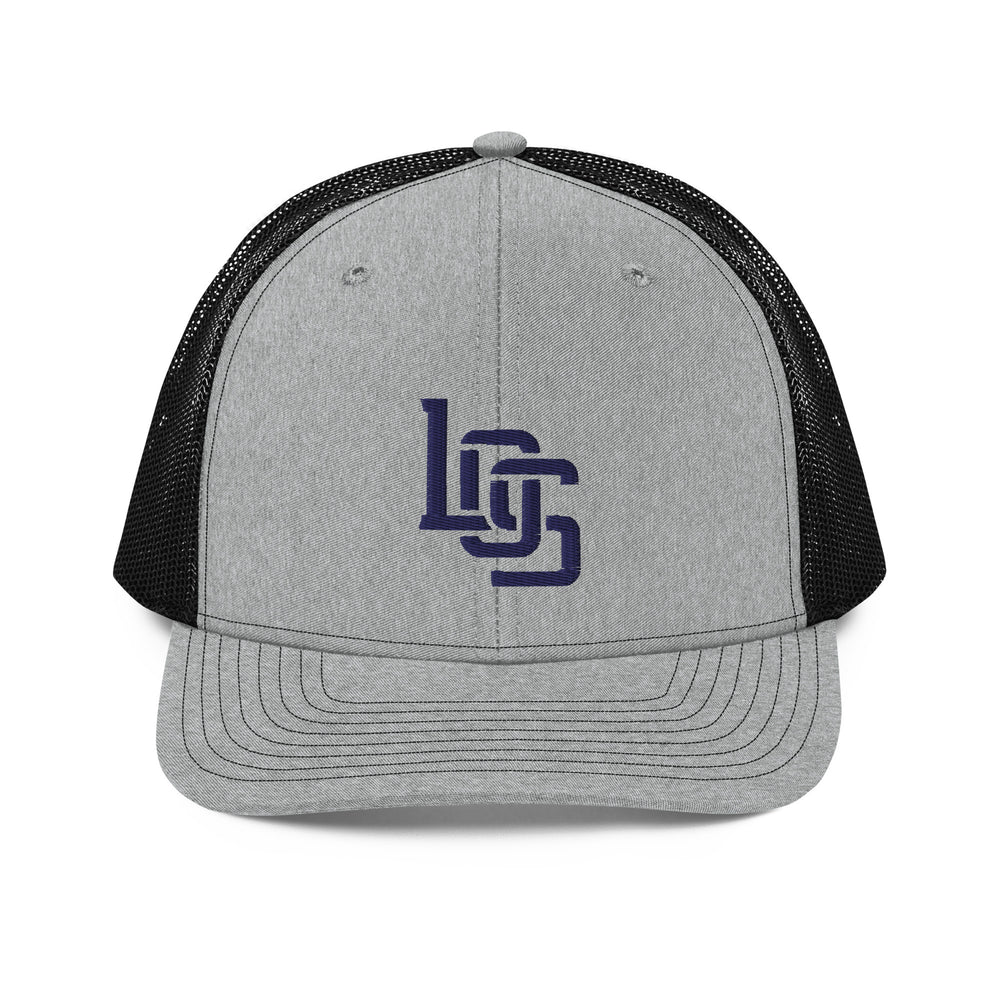 Gorra Trucker con visera plana "LOS" | Richardson 112 | E Luna CLÁSICA Solocrest 1 Logotipo frontal hilo azul marino