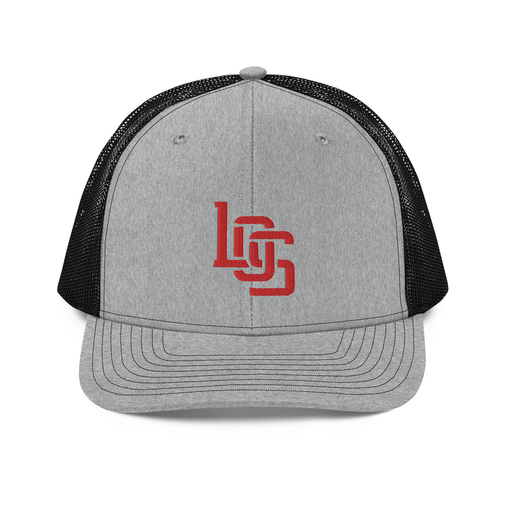 Gorra trucker snapback "LOS" | Richardson 112 | Logotipo frontal con un hilo rojo E Luna CLASSIC Solocrest