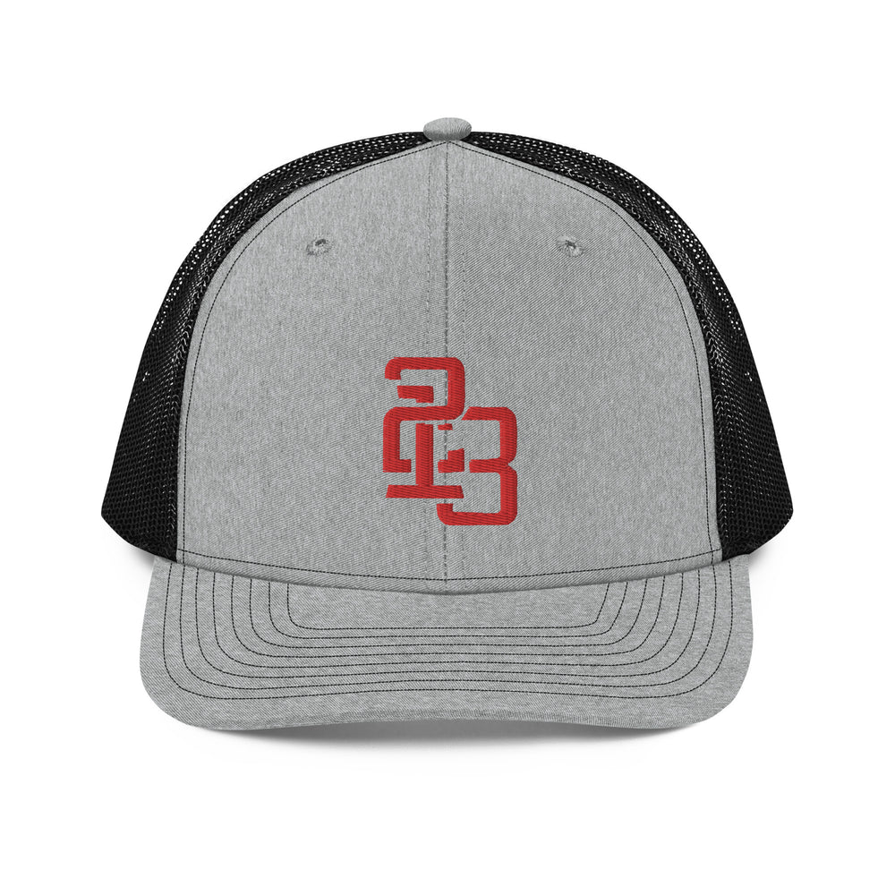 "213" Snapback Trucker Cap | Richardson 112 | E Luna CLASSIC Solocrest 1 Red Thread Front Logo