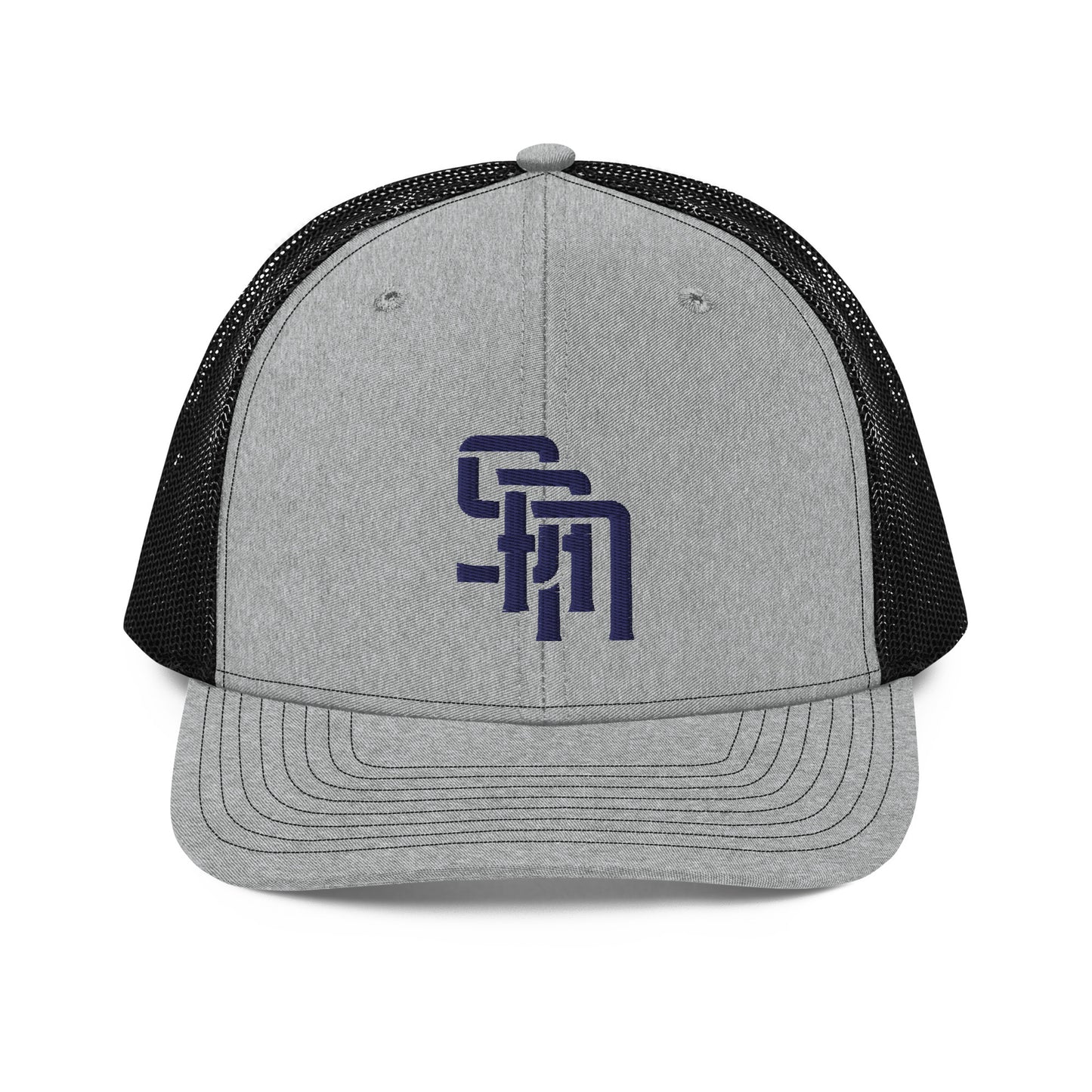 "SAN" Snapback Trucker Cap | Richardson 112 | E Luna Brand CLASSIC Solocrest 1 Navy Thread Front Logo