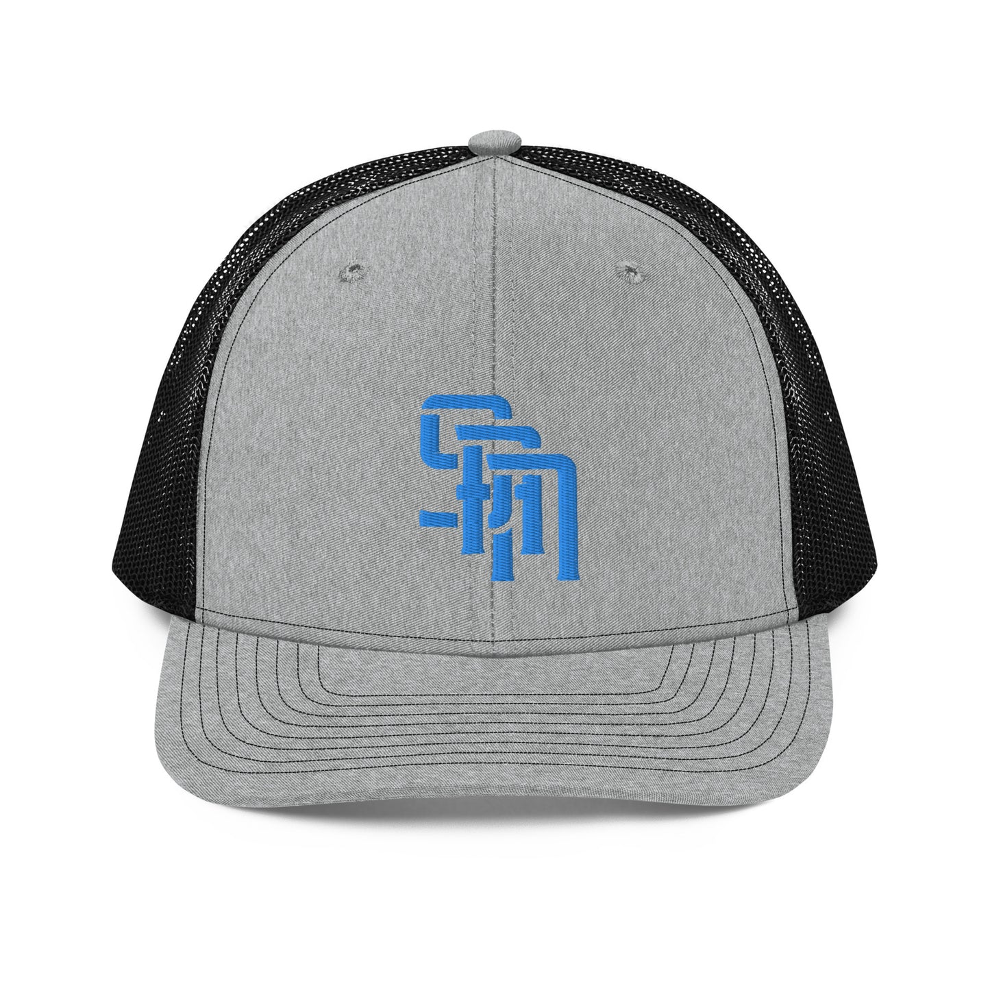 "SAN" Snapback Trucker Cap | Richardson 112 | E Luna Brand CLASSIC Solocrest 1 Aqua/Teal Thread Front Logo