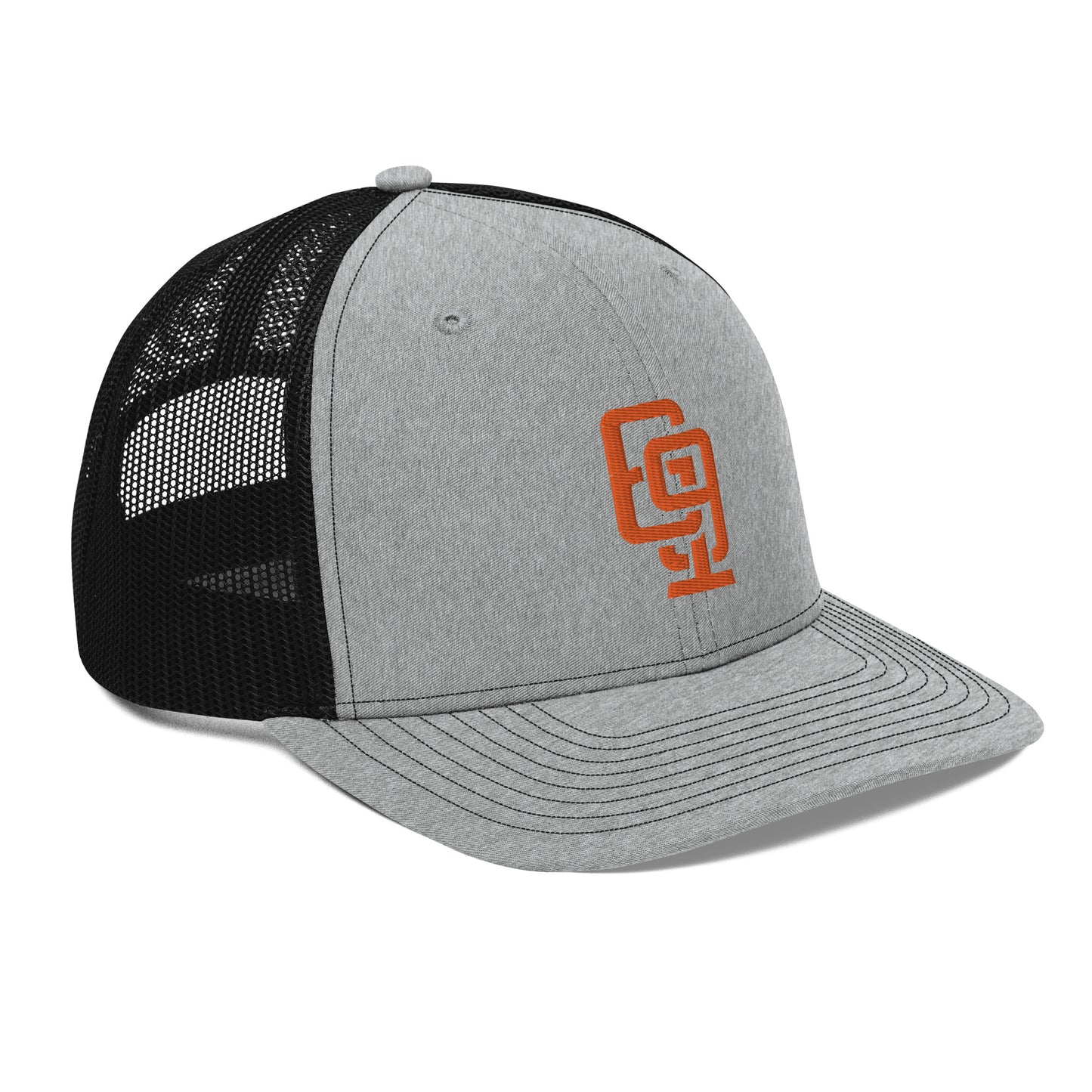 "619" Snapback Trucker Cap | Richardson 112 | E Luna CLASSIC Solocrest 1 Orange Thread Front Logo