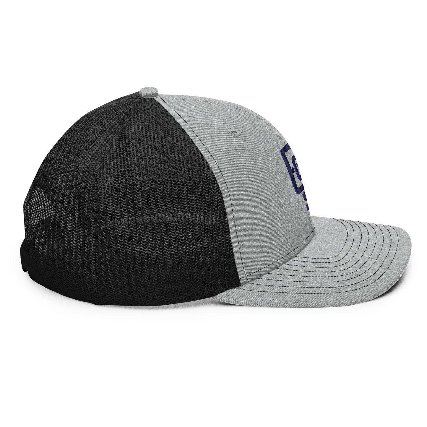 "619" Snapback Trucker Cap | Richardson 112 | E Luna CLASSIC Solocrest 1 Navy Thread Front Logo