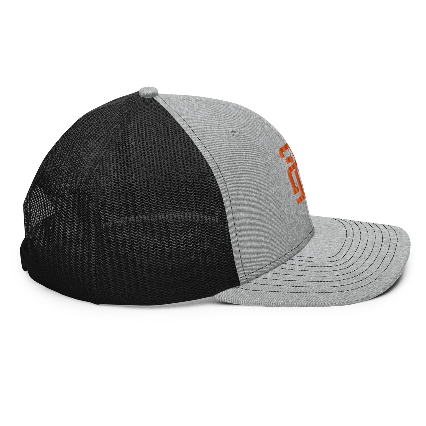 "213" Snapback Trucker Cap | Richardson 112 | E Luna CLASSIC Solocrest 1 Orange Thread Front Logo