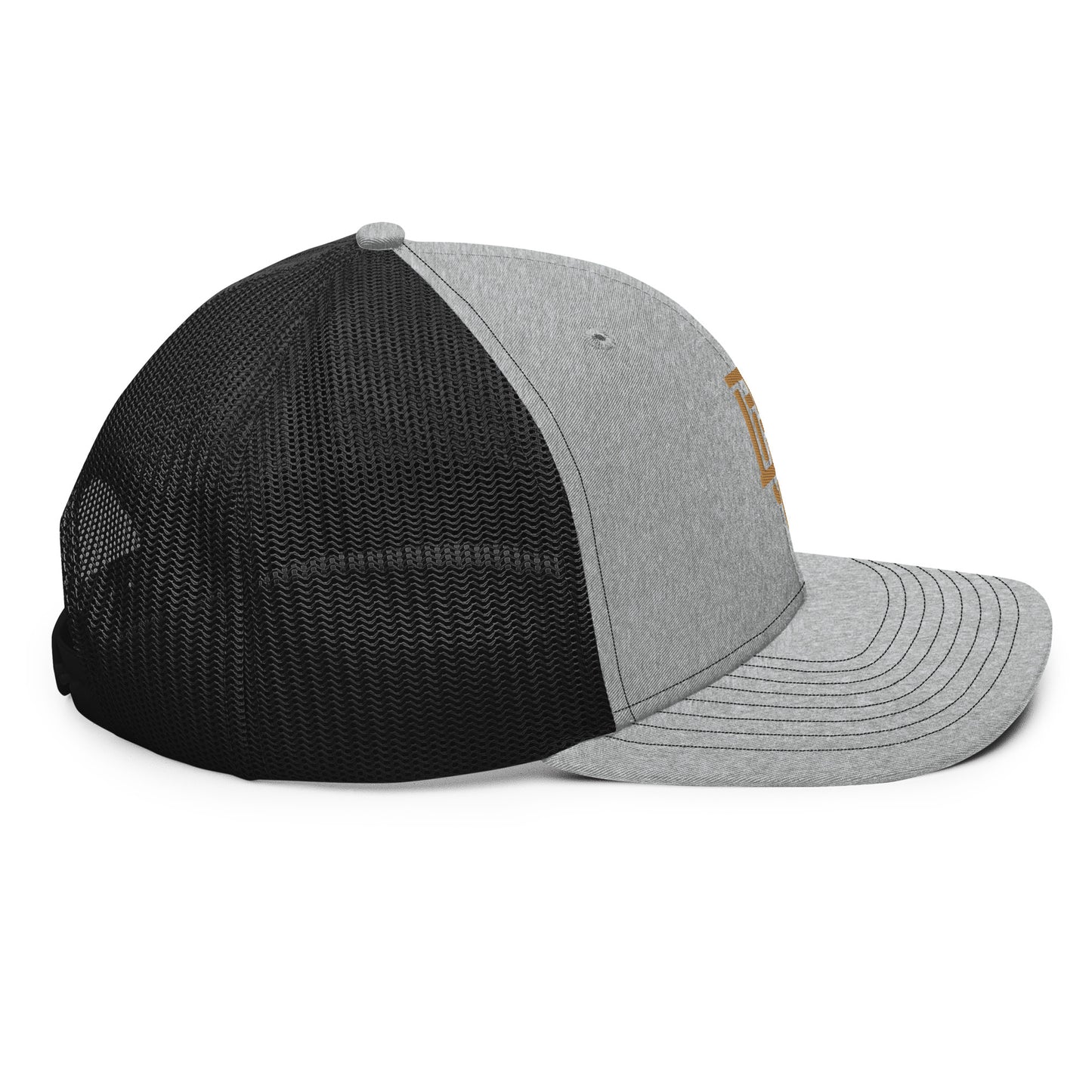 "DGO" Snapback Trucker Cap | Richardson 112 | E Luna CLASSIC Solocrest 1 Old Gold Thread Front Logo