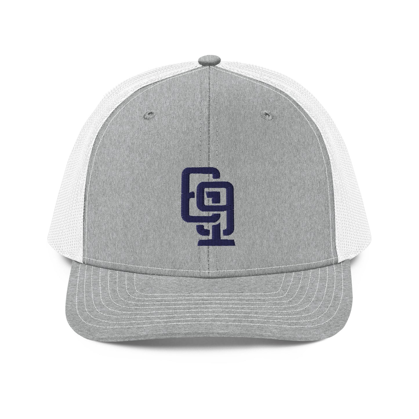 "619" Snapback Trucker Cap | Richardson 112 | E Luna CLASSIC Solocrest 1 Navy Thread Front Logo