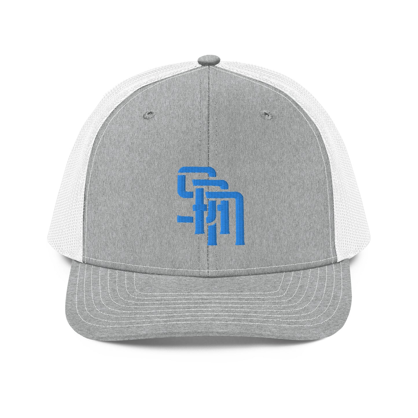 "SAN" Snapback Trucker Cap | Richardson 112 | E Luna Brand CLASSIC Solocrest 1 Aqua/Teal Thread Front Logo