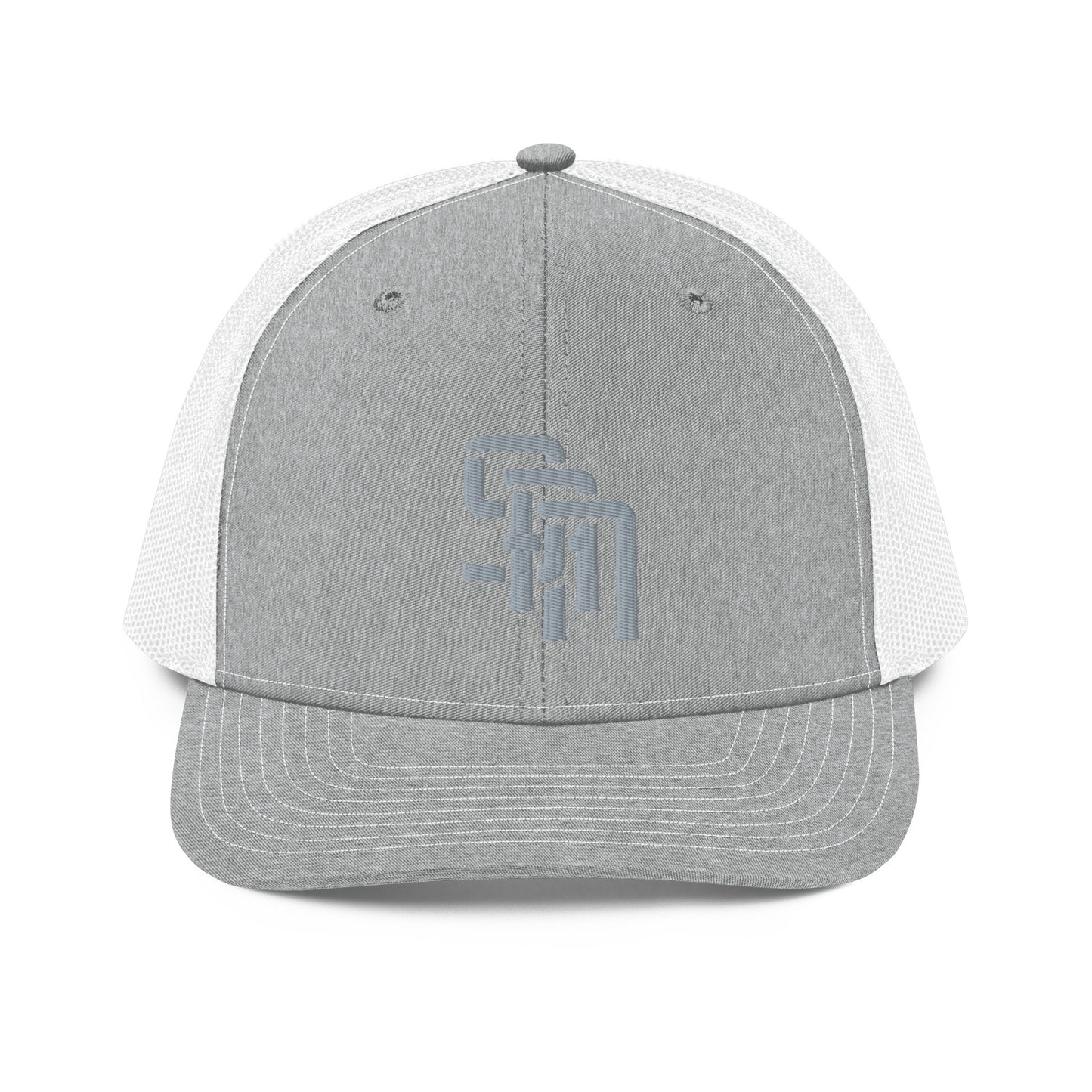 "SAN" Snapback Trucker Cap | Richardson 112 | E Luna Brand CLASSIC Solocrest 1 Grey Thread Front Logo