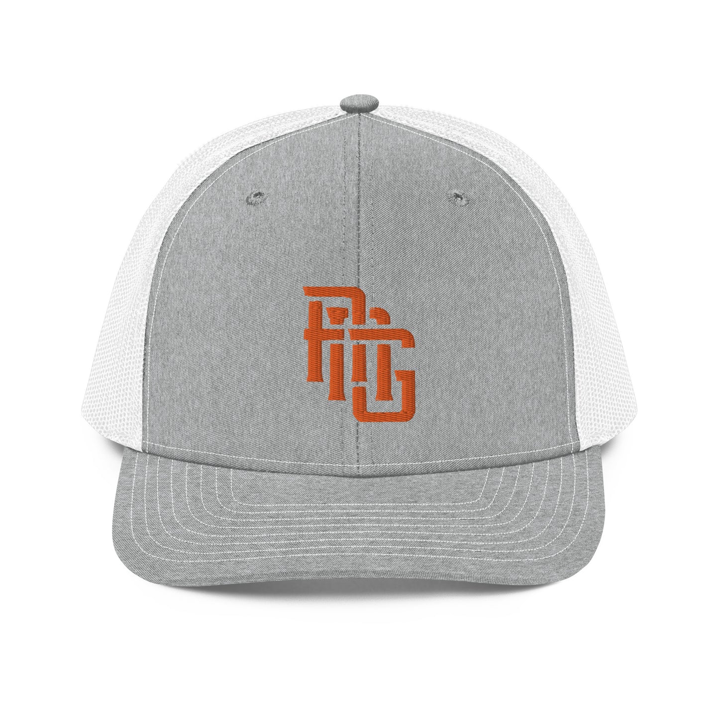 "ANG" Snapback Trucker Cap | Richardson 112 | E Luna CLASSIC Solocrest 1 Orange Thread Front Logo