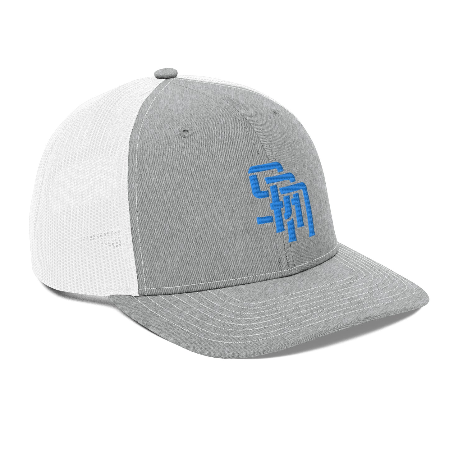 "SAN" Snapback Trucker Cap | Richardson 112 | E Luna Brand CLASSIC Solocrest 1 Aqua/Teal Thread Front Logo