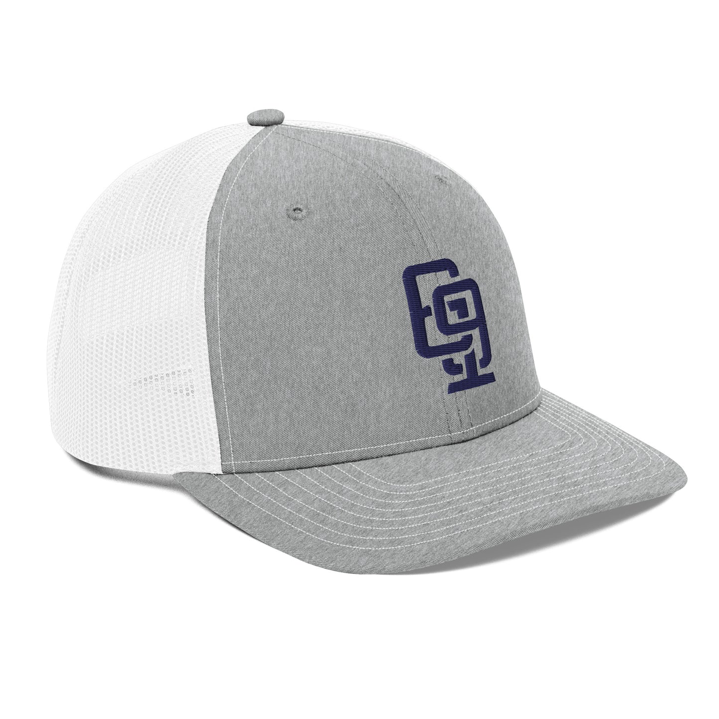 "619" Snapback Trucker Cap | Richardson 112 | E Luna CLASSIC Solocrest 1 Navy Thread Front Logo