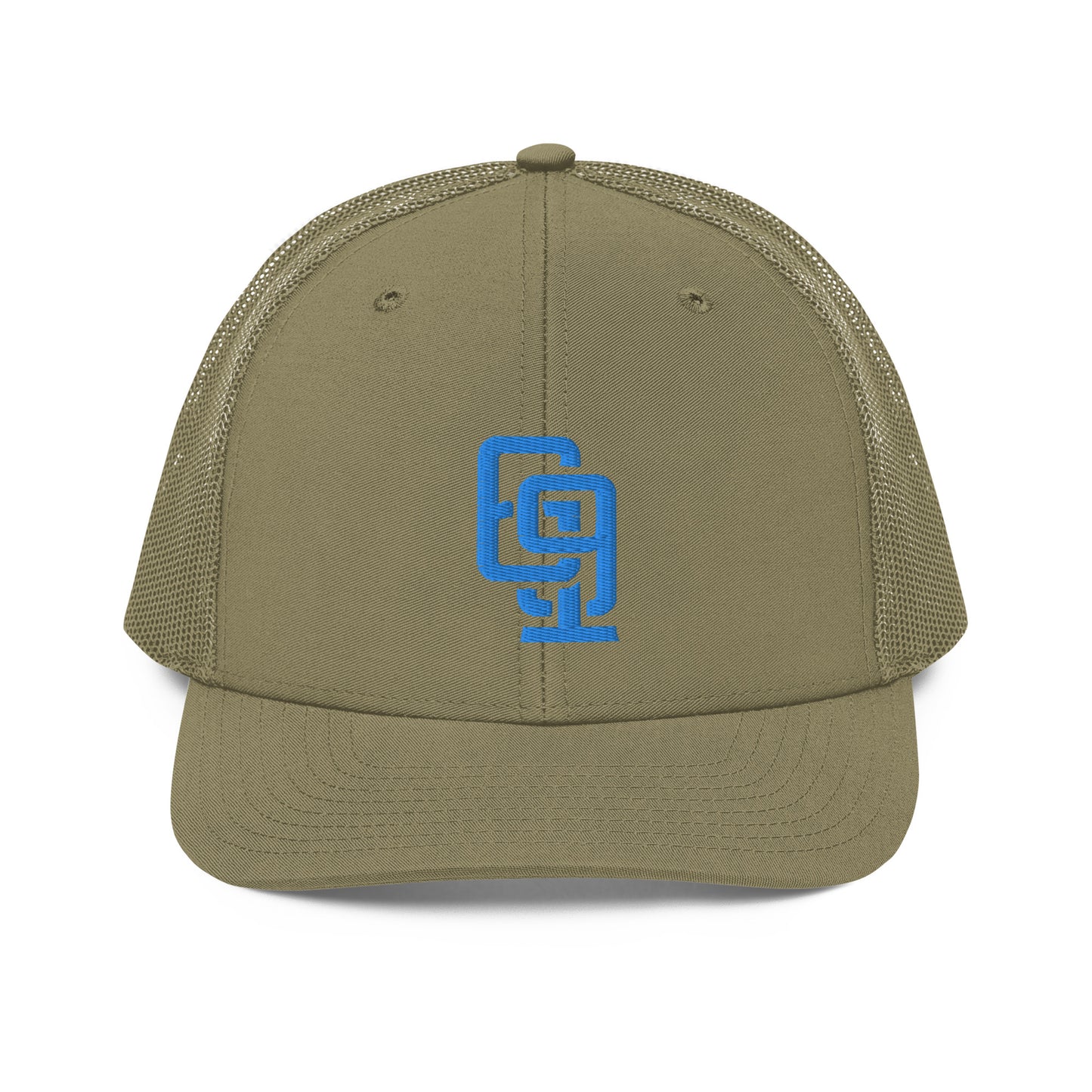 "619" Snapback Trucker Cap | Richardson 112 | E Luna CLASSIC Solocrest 1 Aqua/Teal Thread Front Logo