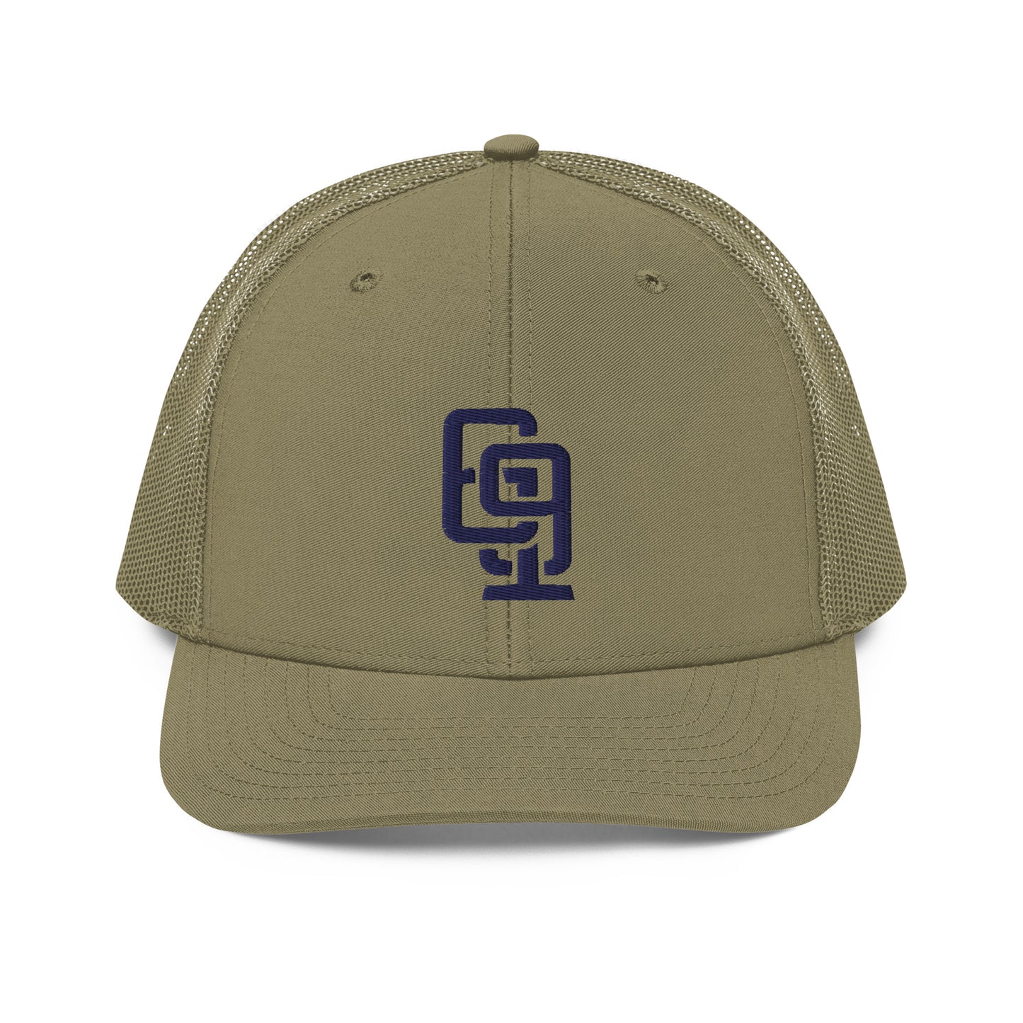"619" Snapback Trucker Cap | Richardson 112 | E Luna CLASSIC Solocrest 1 Navy Thread Front Logo