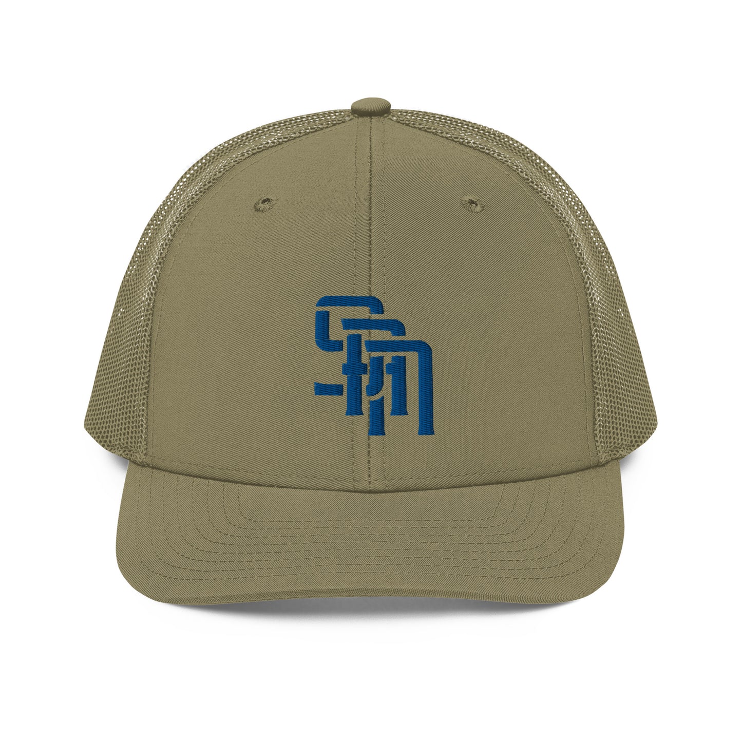 "SAN" Snapback Trucker Cap | Richardson 112 | E Luna Brand CLASSIC Solocrest 1 Royal Thread Front Logo