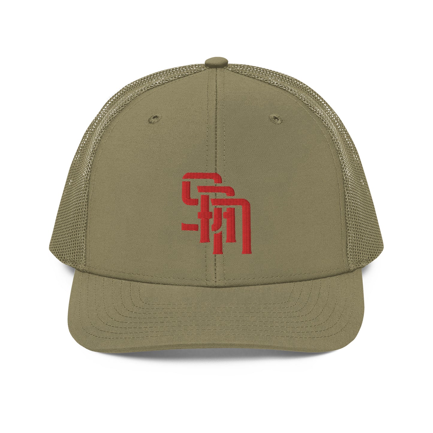 "SAN" Snapback Trucker Cap | Richardson 112 | E Luna Brand CLASSIC Solocrest 1 Red Thread Front Logo