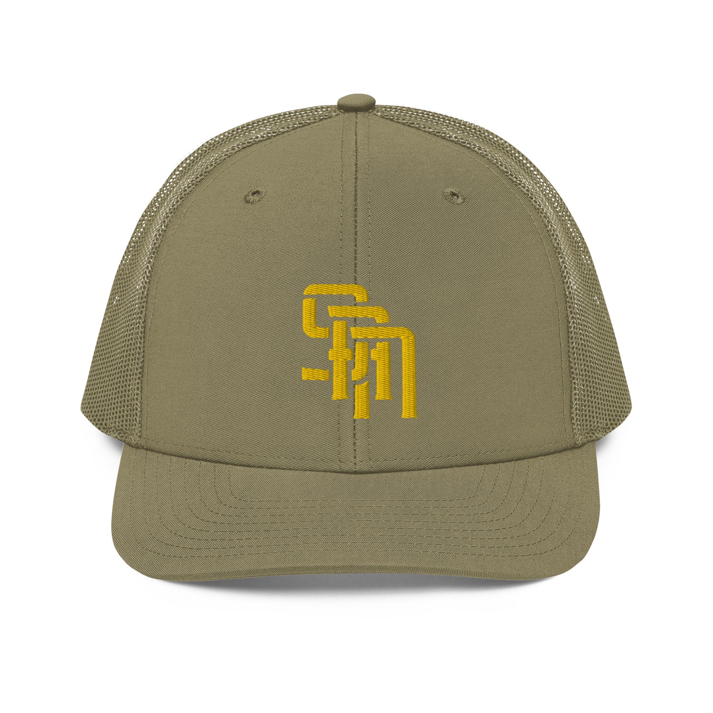 "SAN" Snapback Trucker Cap | Richardson 112 | E Luna Brand CLASSIC Solocrest 1 Gold Thread Front Logo