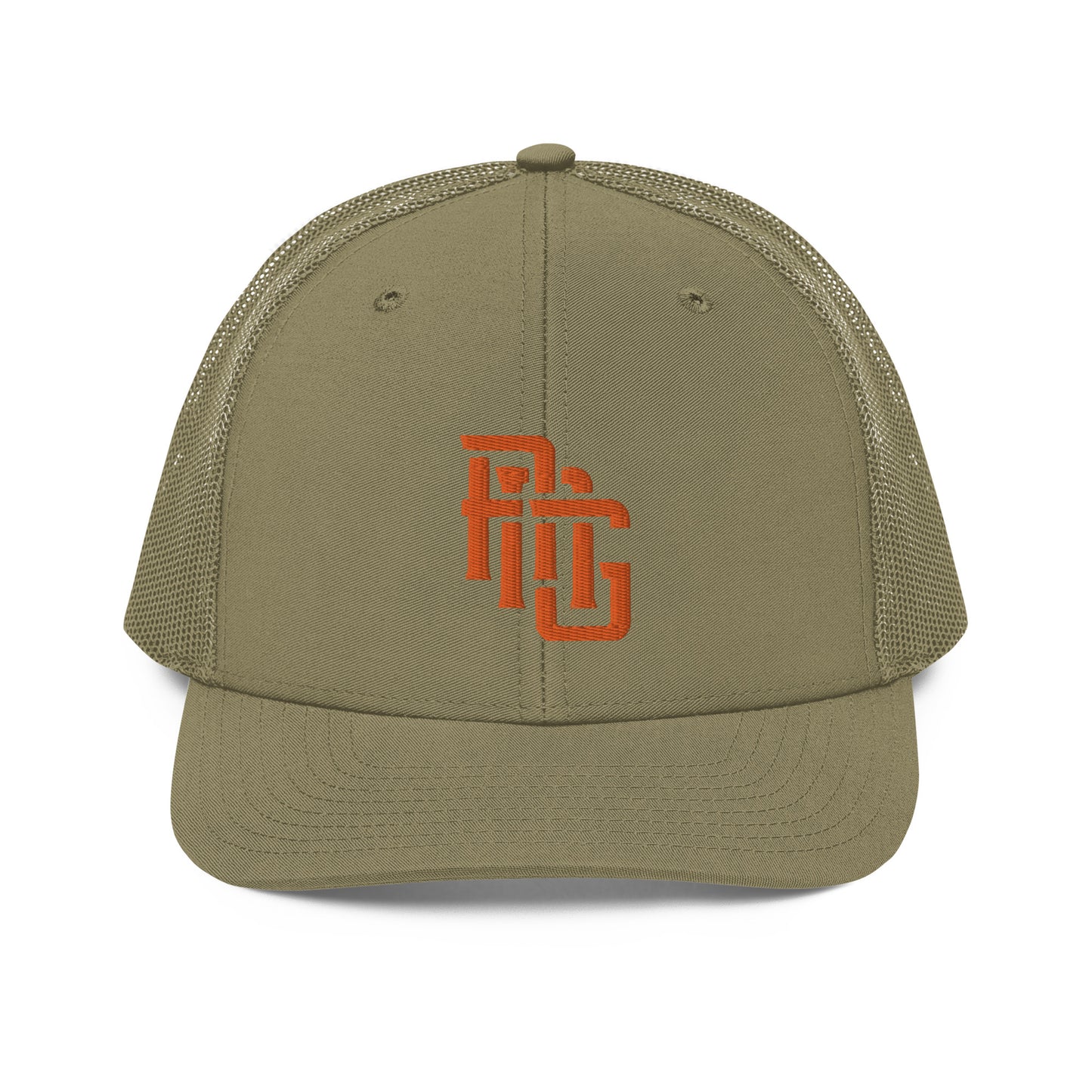 "ANG" Snapback Trucker Cap | Richardson 112 | E Luna CLASSIC Solocrest 1 Orange Thread Front Logo