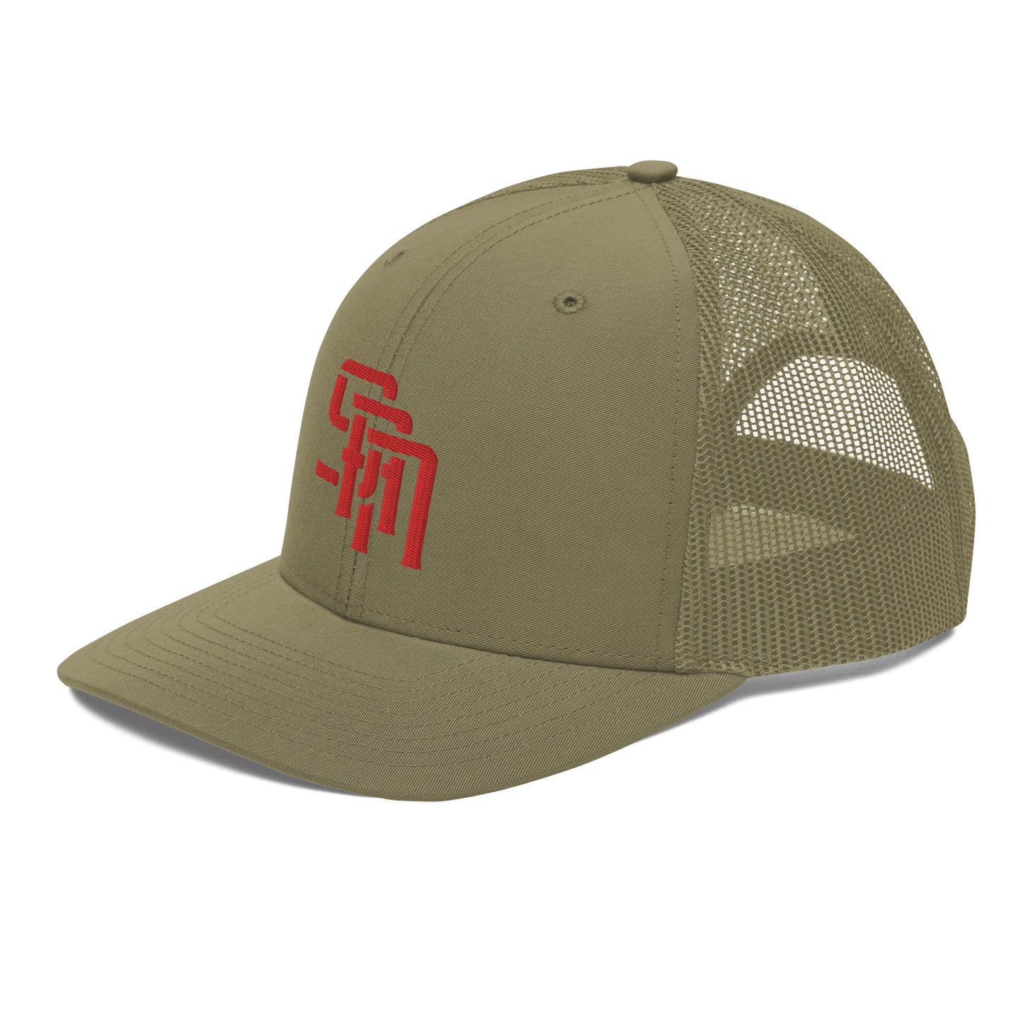 "SAN" Snapback Trucker Cap | Richardson 112 | E Luna Brand CLASSIC Solocrest 1 Red Thread Front Logo