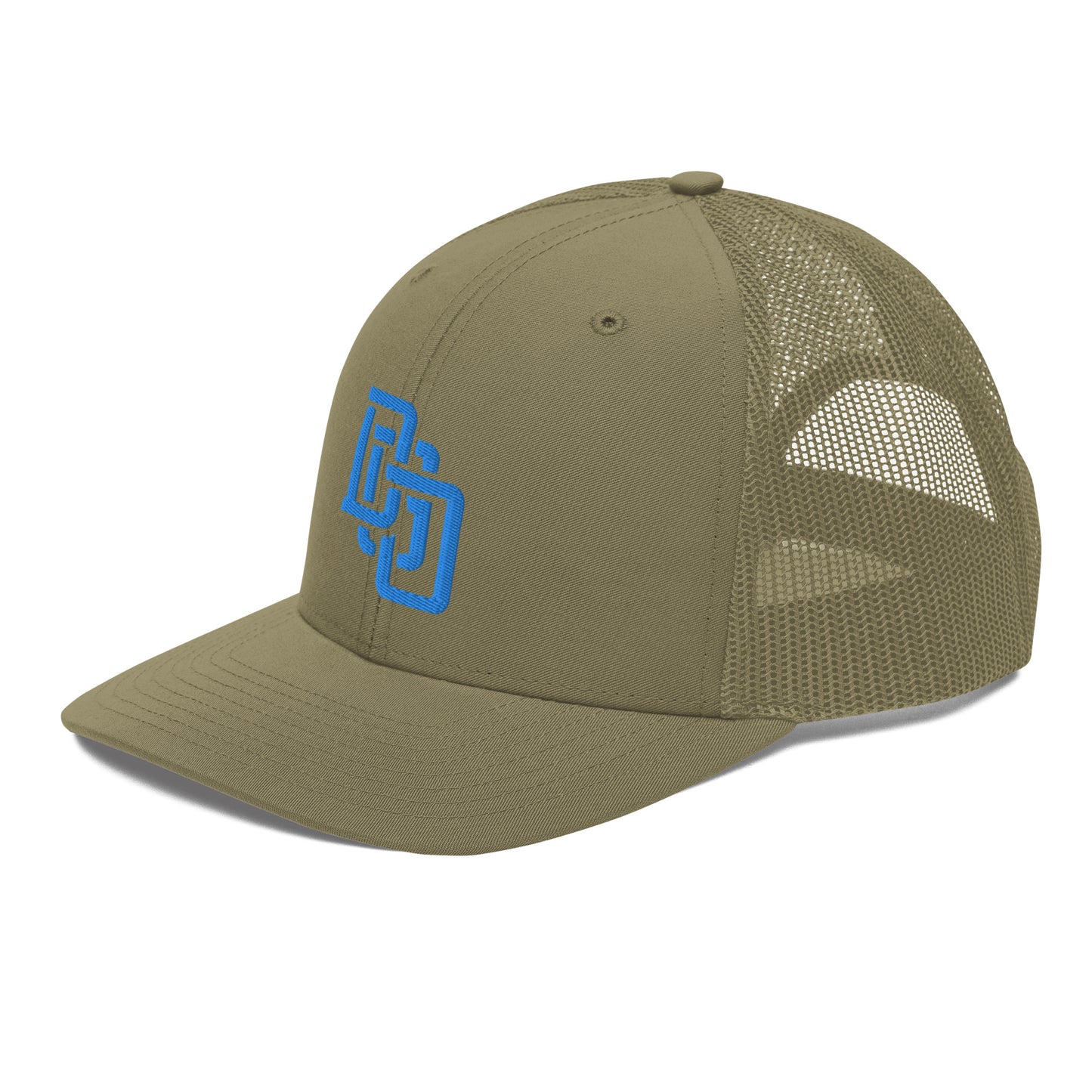 "DGO" Snapback Trucker Cap | Richardson 112 | E Luna CLASSIC Solocrest 1 Aqua/Teal Thread Front Logo