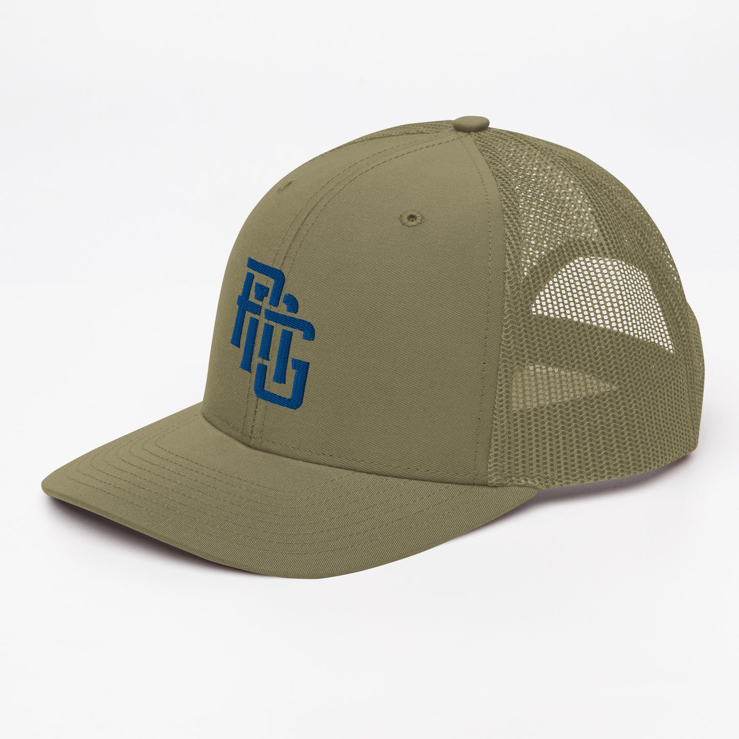 "ANG" Snapback Trucker Cap | Richardson 112 | E Luna CLASSIC Solocrest 1 Royal Thread Front Logo