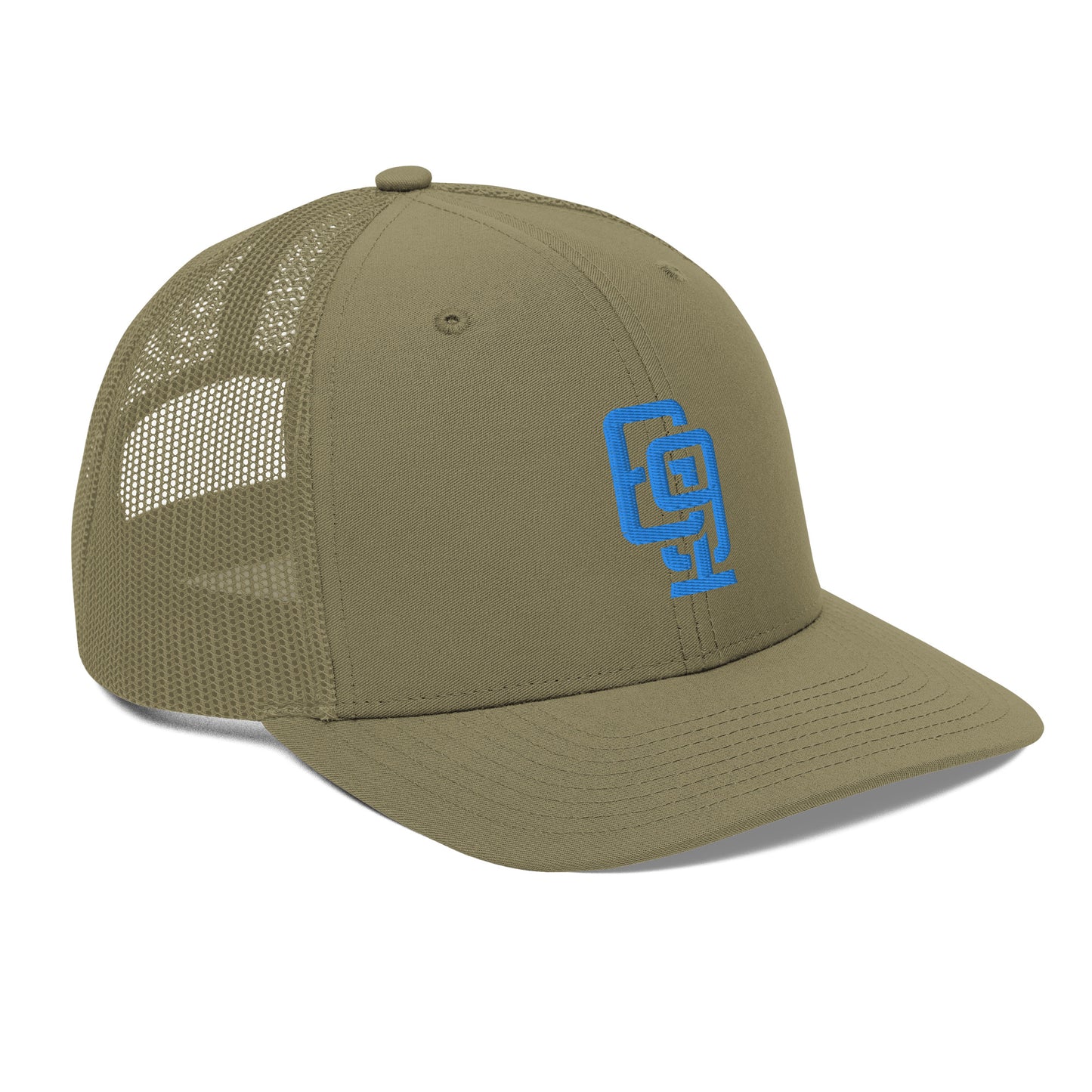 "619" Snapback Trucker Cap | Richardson 112 | E Luna CLASSIC Solocrest 1 Aqua/Teal Thread Front Logo