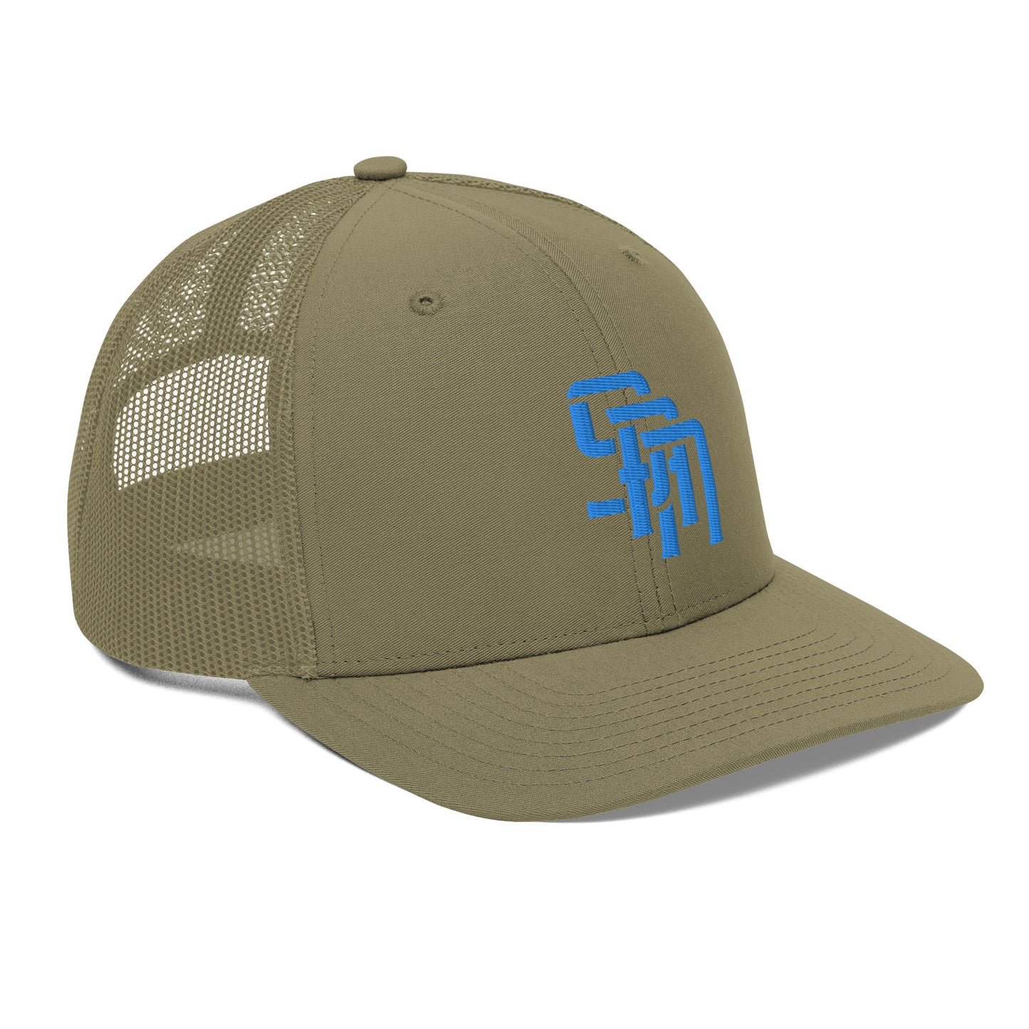 "SAN" Snapback Trucker Cap | Richardson 112 | E Luna Brand CLASSIC Solocrest 1 Aqua/Teal Thread Front Logo