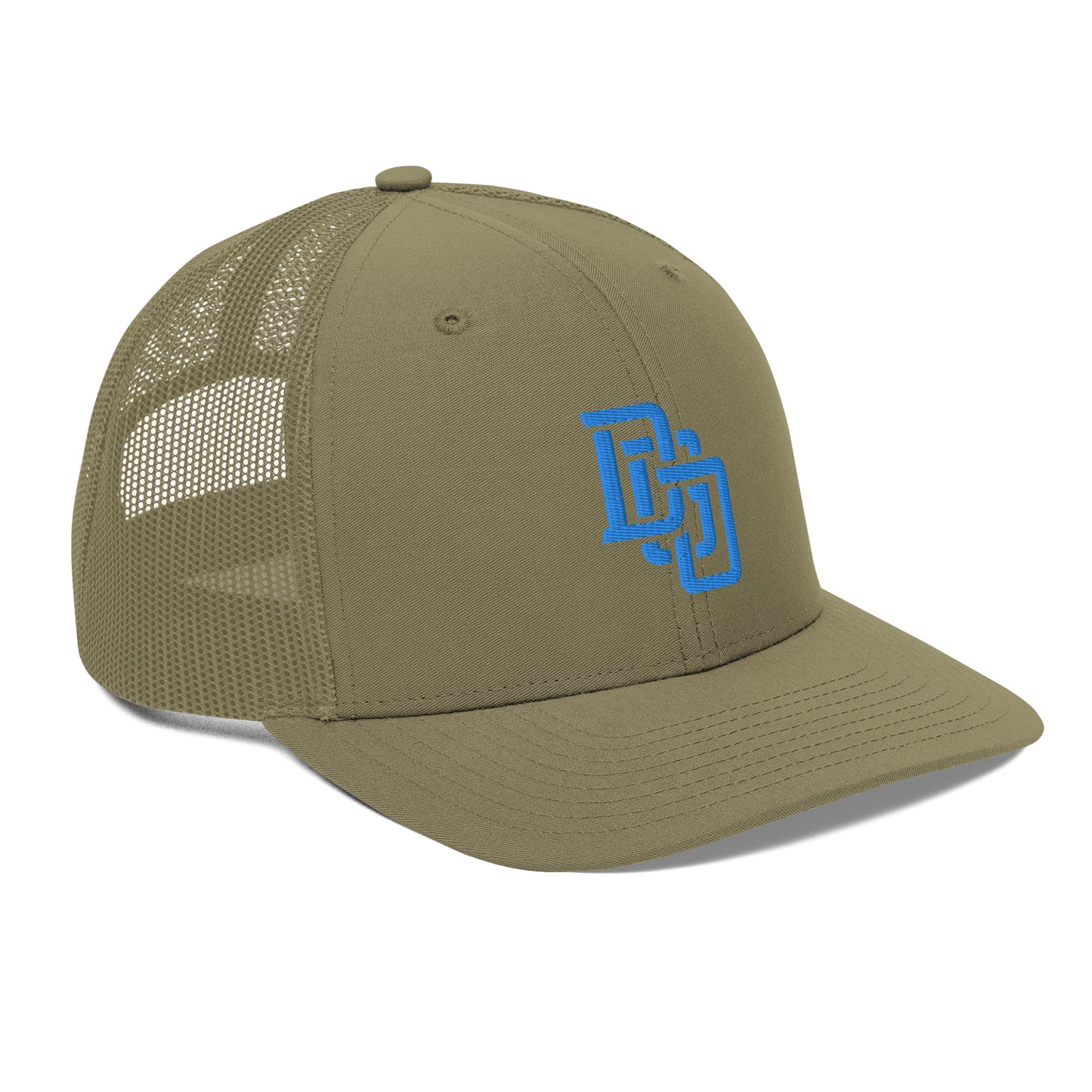 "DGO" Snapback Trucker Cap | Richardson 112 | E Luna CLASSIC Solocrest 1 Aqua/Teal Thread Front Logo