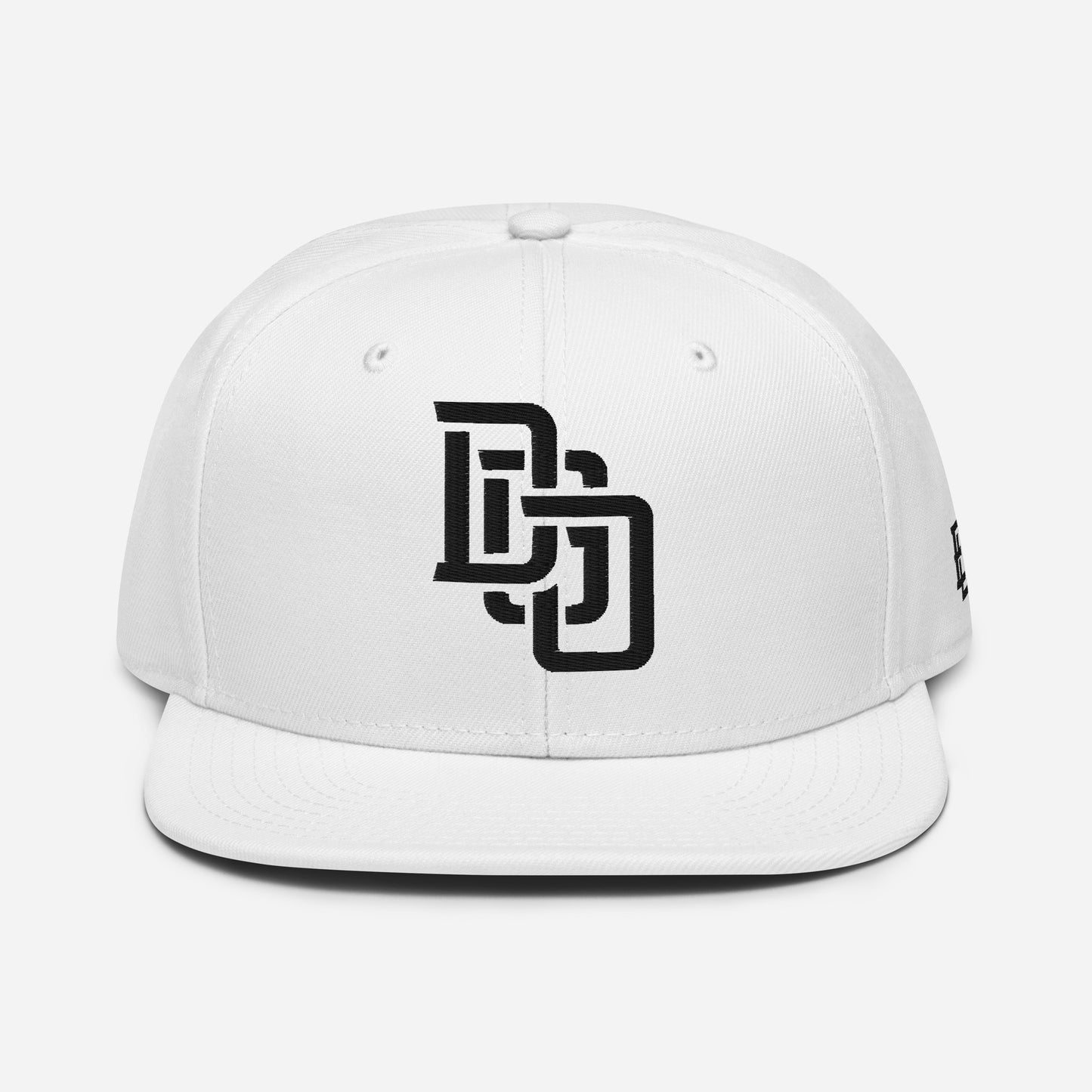 "DGO" Snapback | Otto Cap 125-978 | E Luna Brand ESSENTIAL Duocrest 2 Black Thread Logos: Front & Left