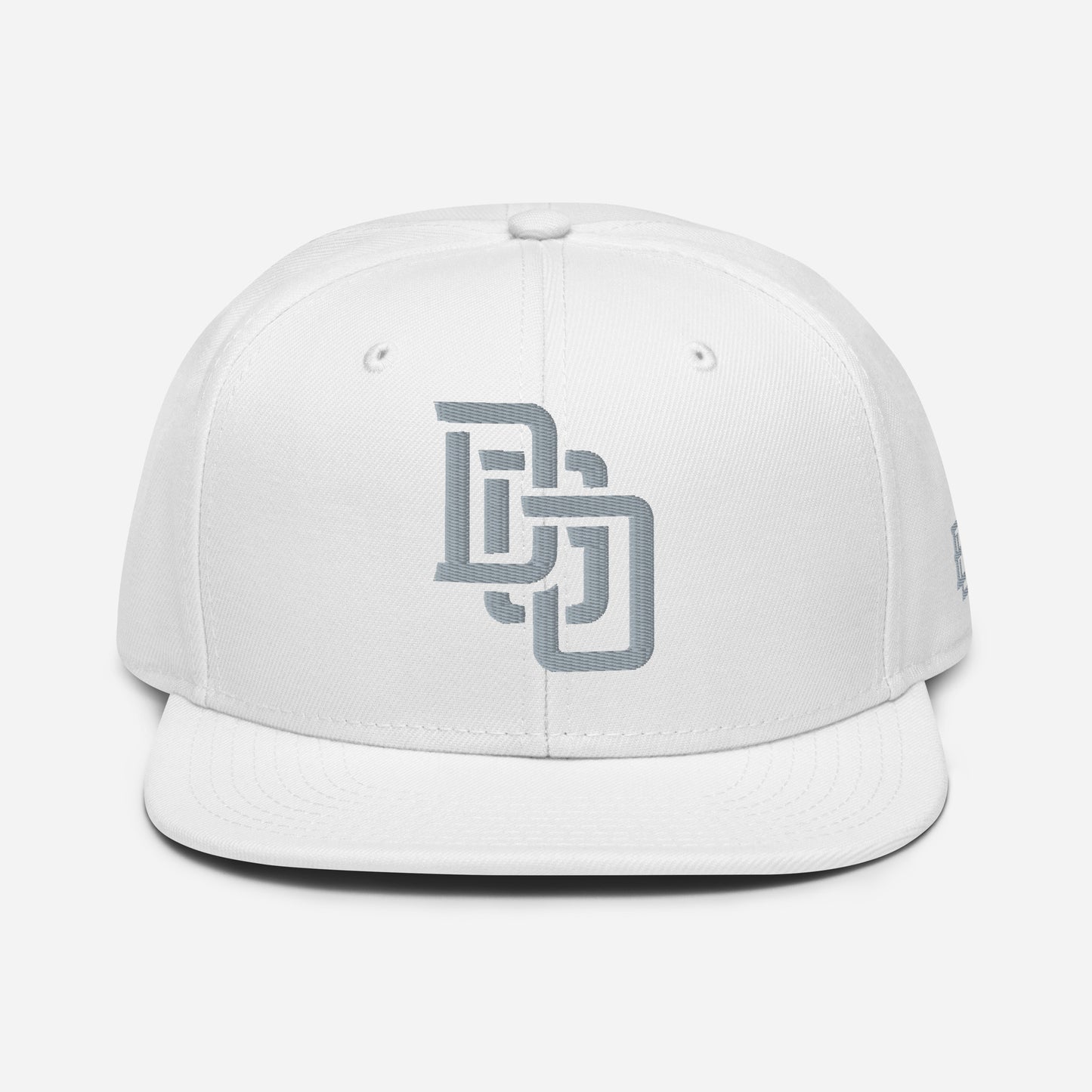 "DGO" Snapback | Otto Cap 125-978 | E Luna Brand ESSENTIAL Duocrest 2 Grey Thread Logos: Front & Left