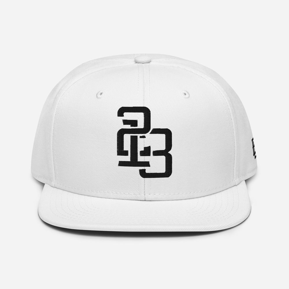 Boné Snapback "213" | Otto Cap 125-978 | E Luna SELECT Tricrest 3 Logotipos Frontal, Lateral Esquerdo e Traseiro em Fio Preto