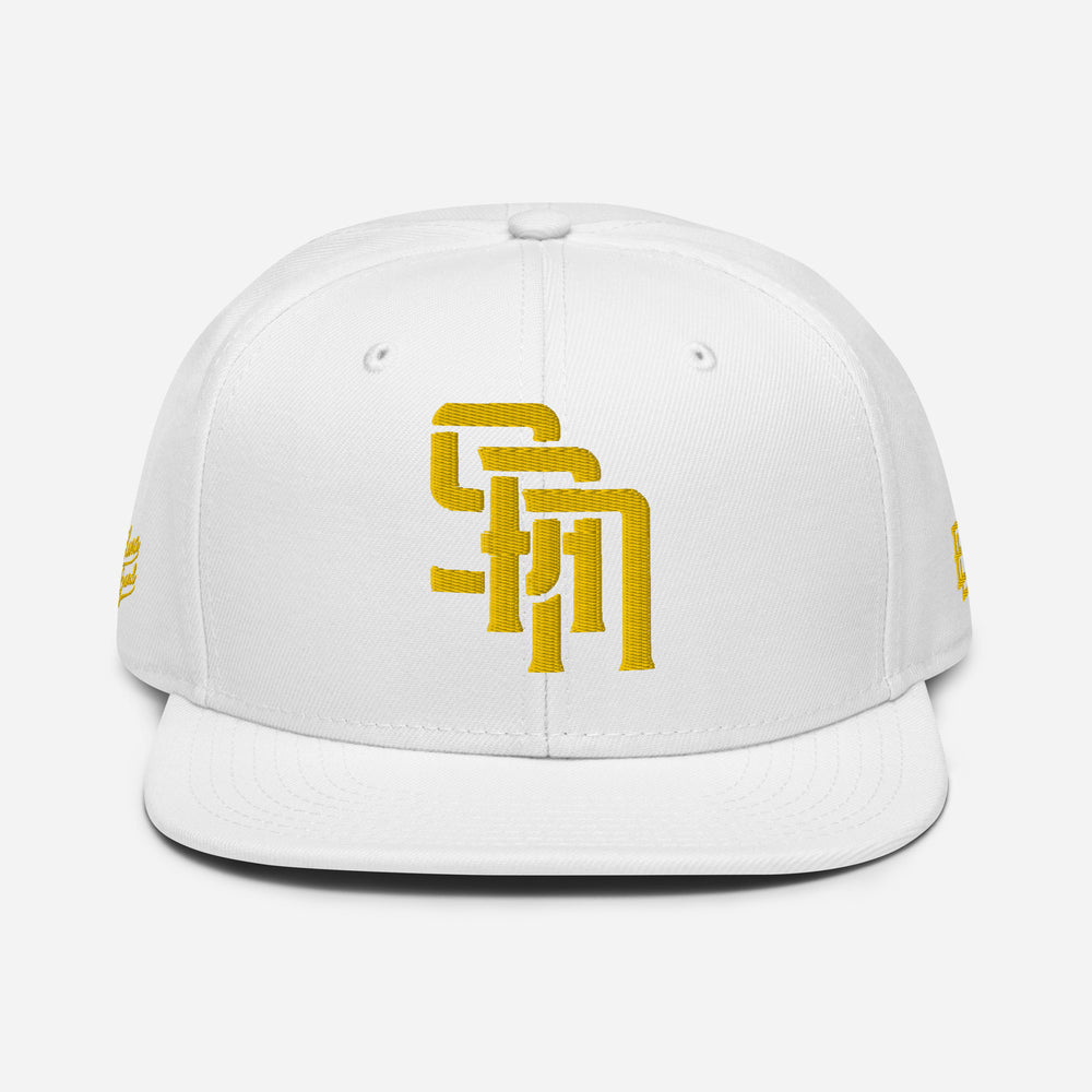 Snapback "SAN" | E Luna Brand PREMIUM | 4 logotipos con hilo dorado | Edición 3D Puff