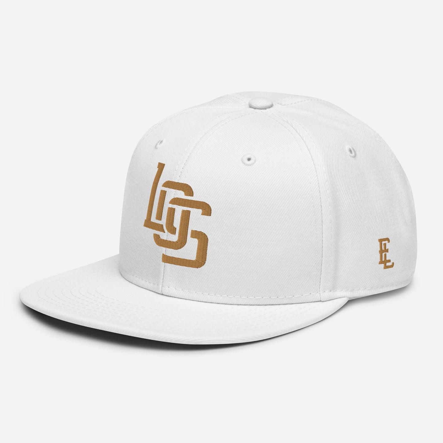 "LOS" Snapback | E Luna Brand ESSENTIAL | 2 Old Gold Thread Logos