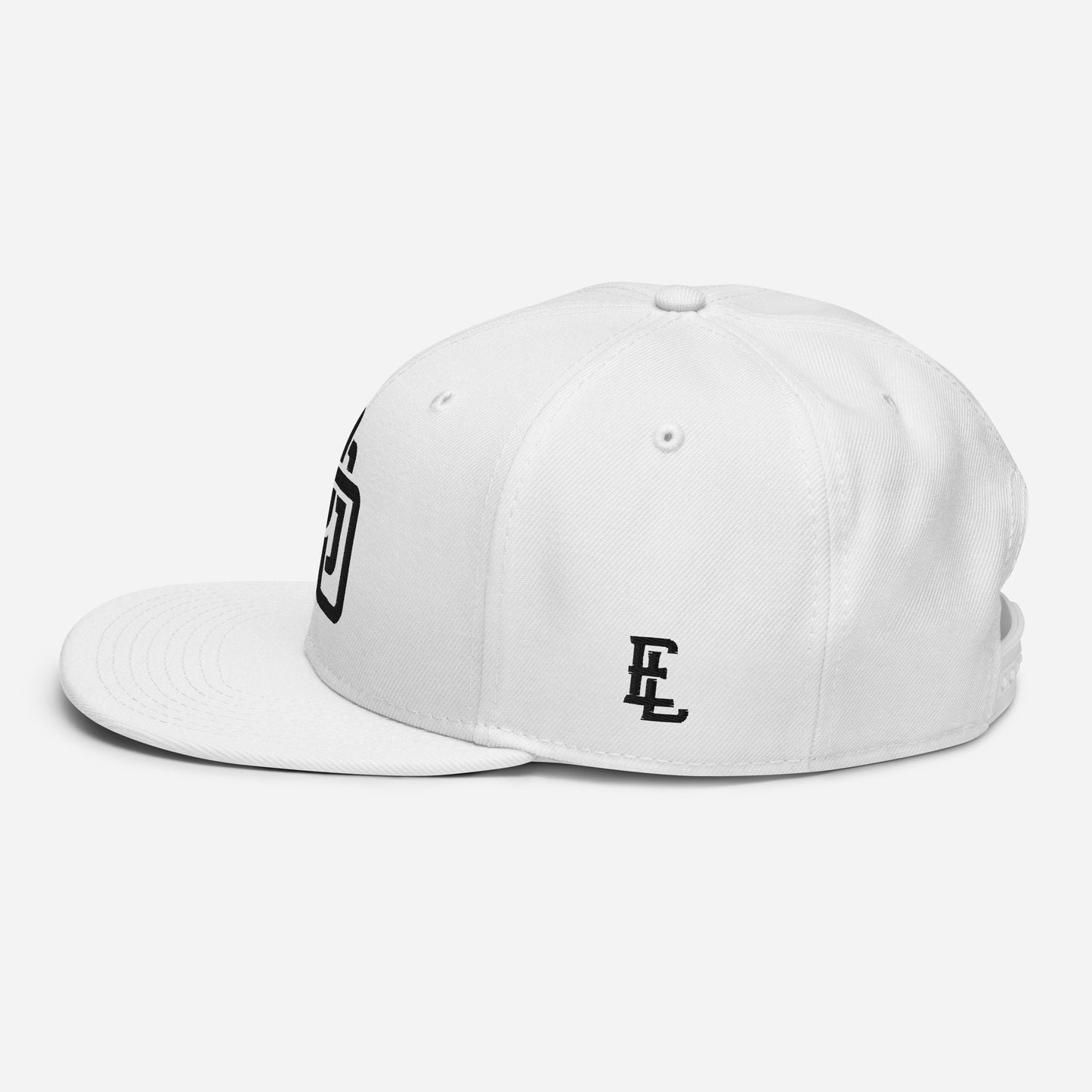 "DGO" Snapback | Otto Cap 125-978 | E Luna Brand ESSENTIAL Duocrest 2 Black Thread Logos: Front & Left