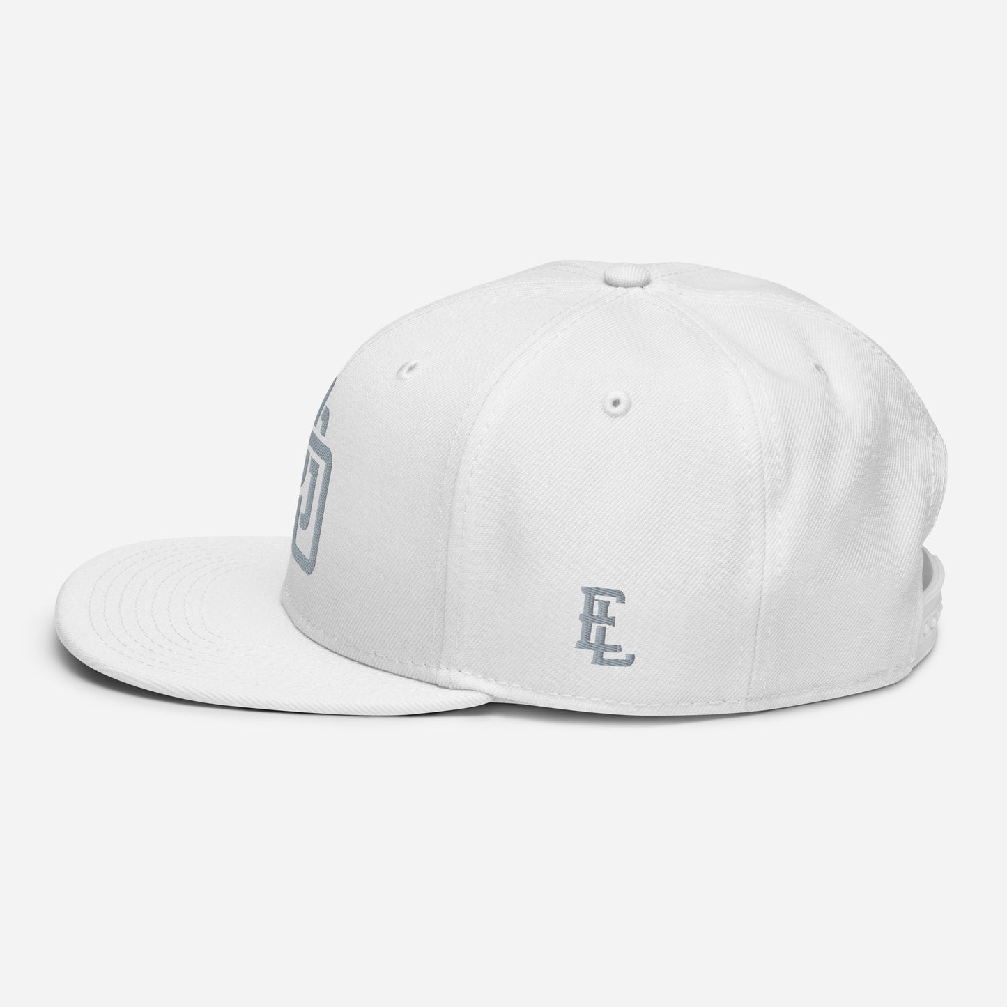 "DGO" Snapback | Otto Cap 125-978 | E Luna Brand ESSENTIAL Duocrest 2 Grey Thread Logos: Front & Left