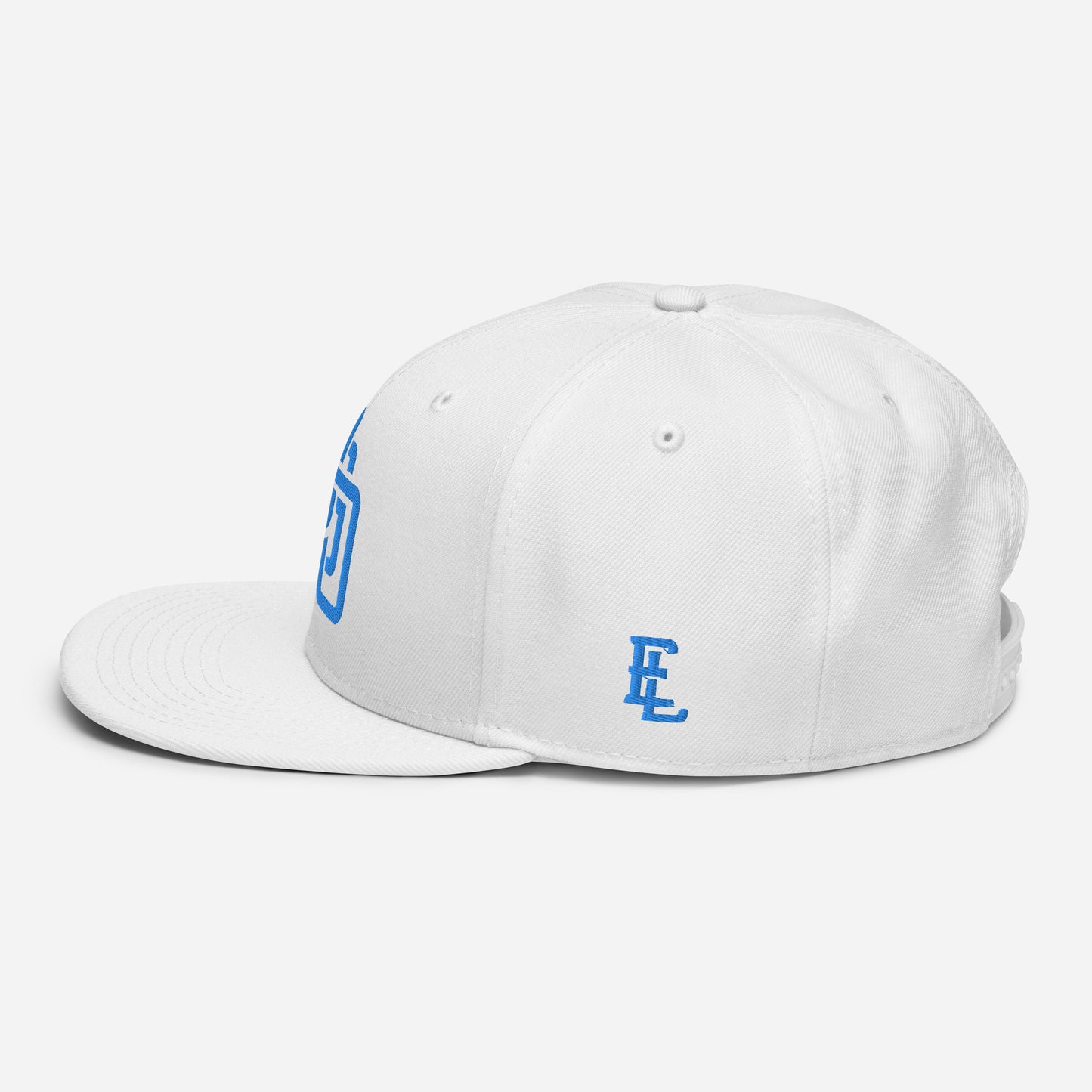 "DGO" Snapback | Otto Cap 125-978 | E Luna Brand ESSENTIAL Duocrest 2 Aqua/Teal Thread Logos: Front & Left