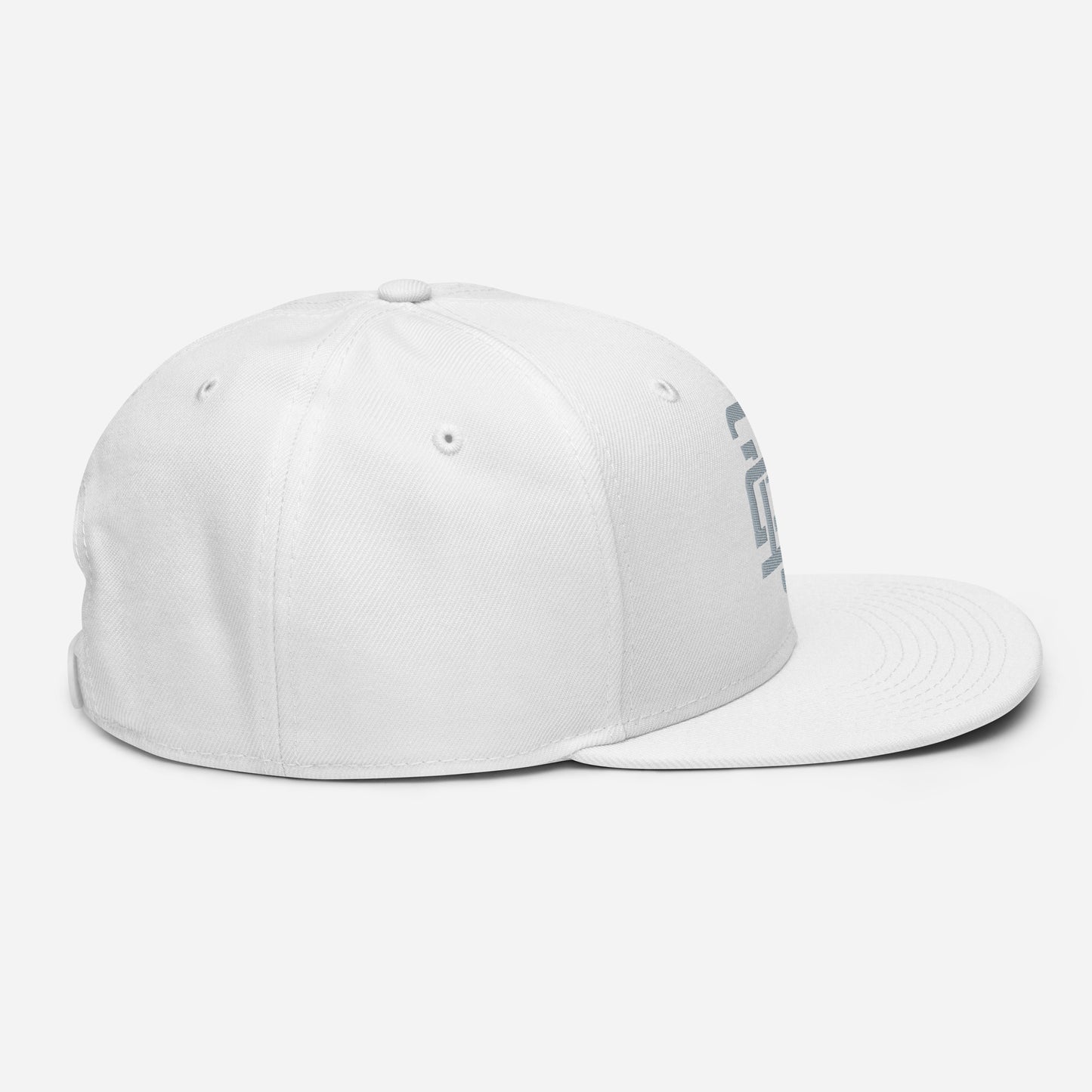 "213" Snapback | Otto Cap 125-978 | E Luna ESSENTIAL Duocrest 2 Grey Thread Front & Left Side Logos