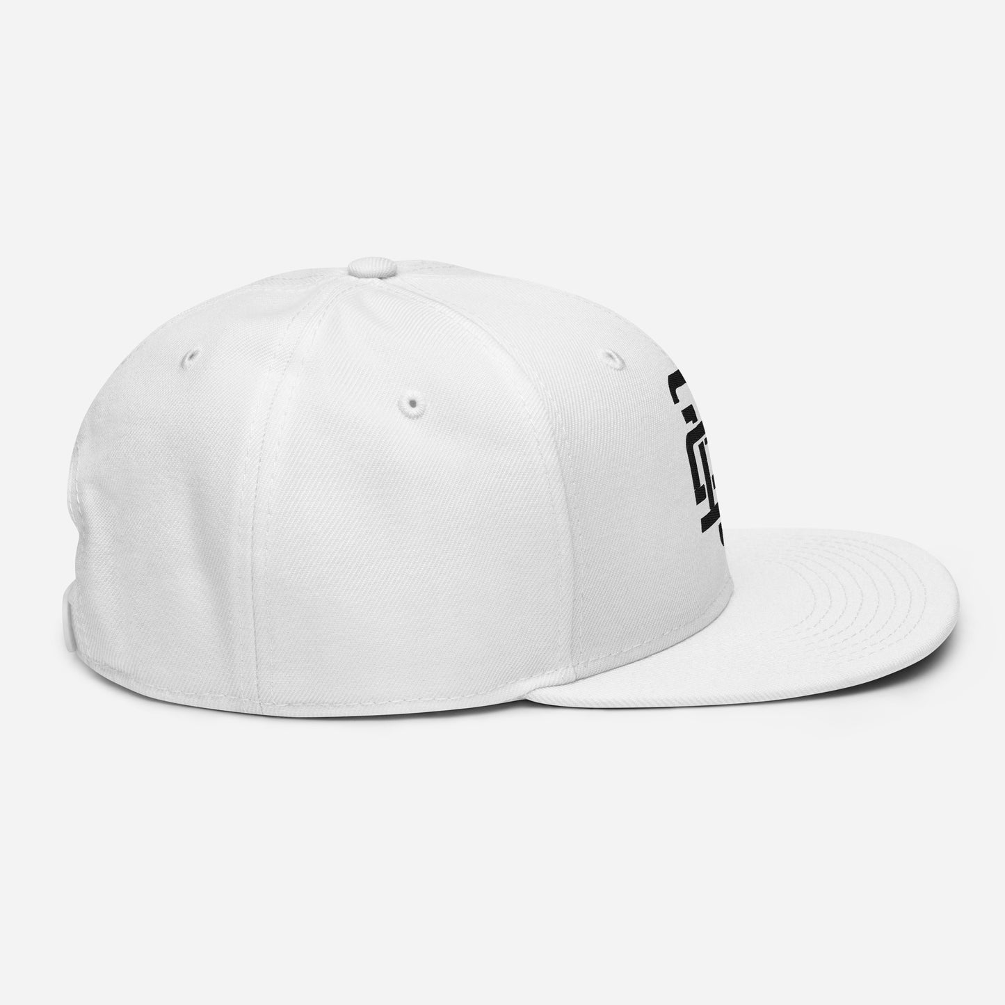 "213" Snapback | Otto Cap 125-978 | E Luna ESSENTIAL Duocrest 2 Black Thread Front & Left Side Logos