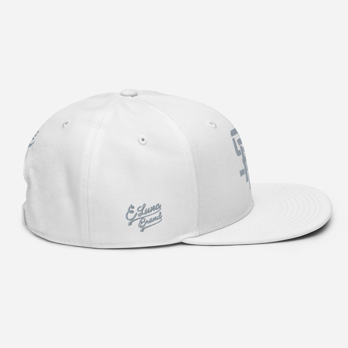 "SAN" Snapback | E Luna Brand PREMIUM | 4 Grey Thread Logos | 3D Puff Edition