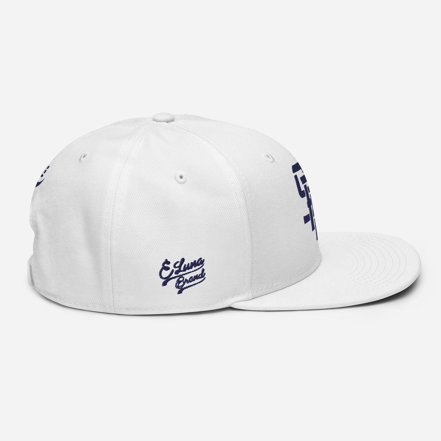 "SAN" Snapback | E Luna Brand PREMIUM | 4 Navy Thread Logos | 3D Puff Edition
