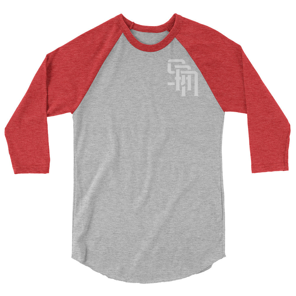 "SAN" Unisex 3/4 Sleeve Raglan Shirt | E Luna Brand CHOICE | 2 White Logos: Left Front & Outside Back Label