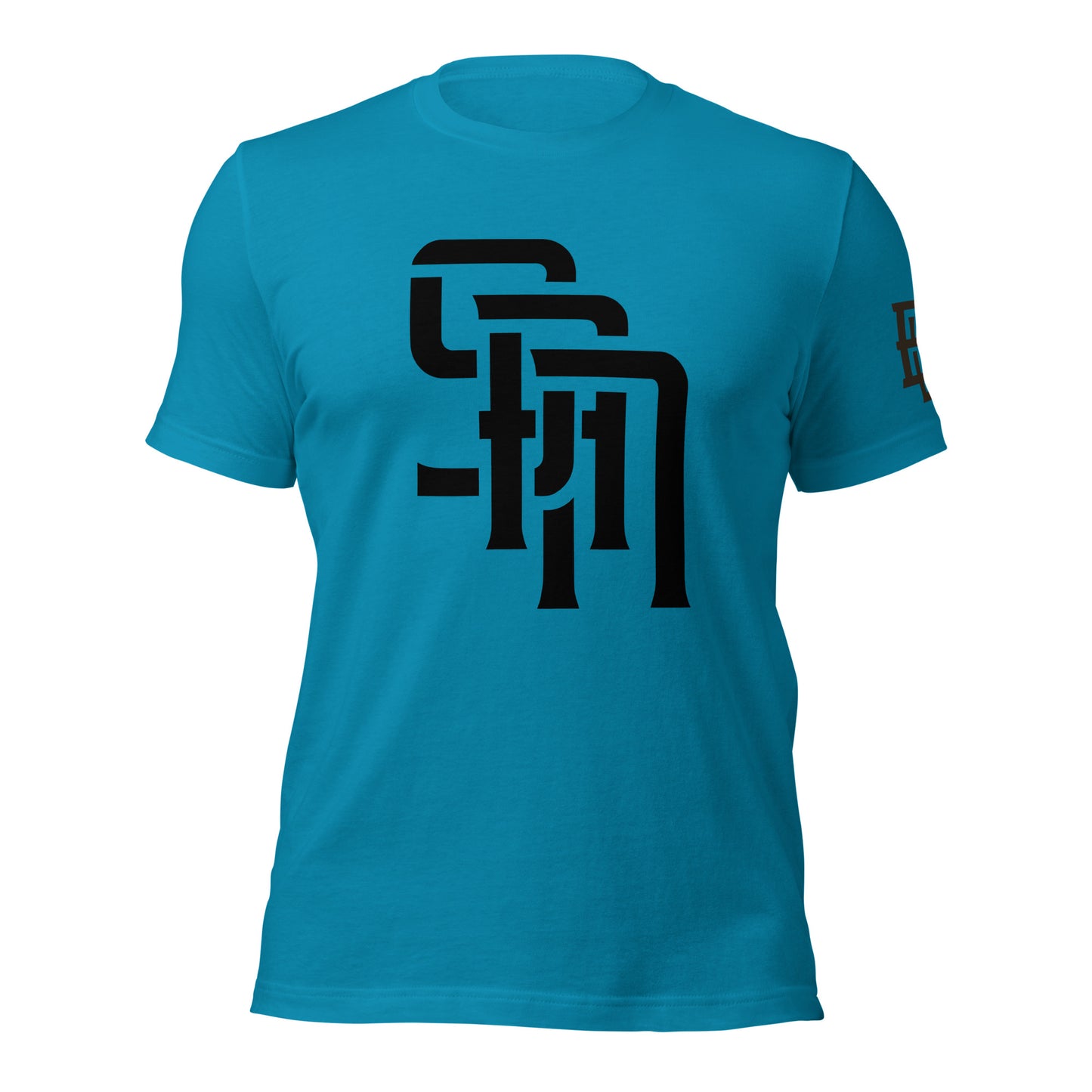 "SAN" Unisex Staple T-Shirt | E Luna Brand ELEMENT | 3 Black Logos: Front, Left Sleeve & Back