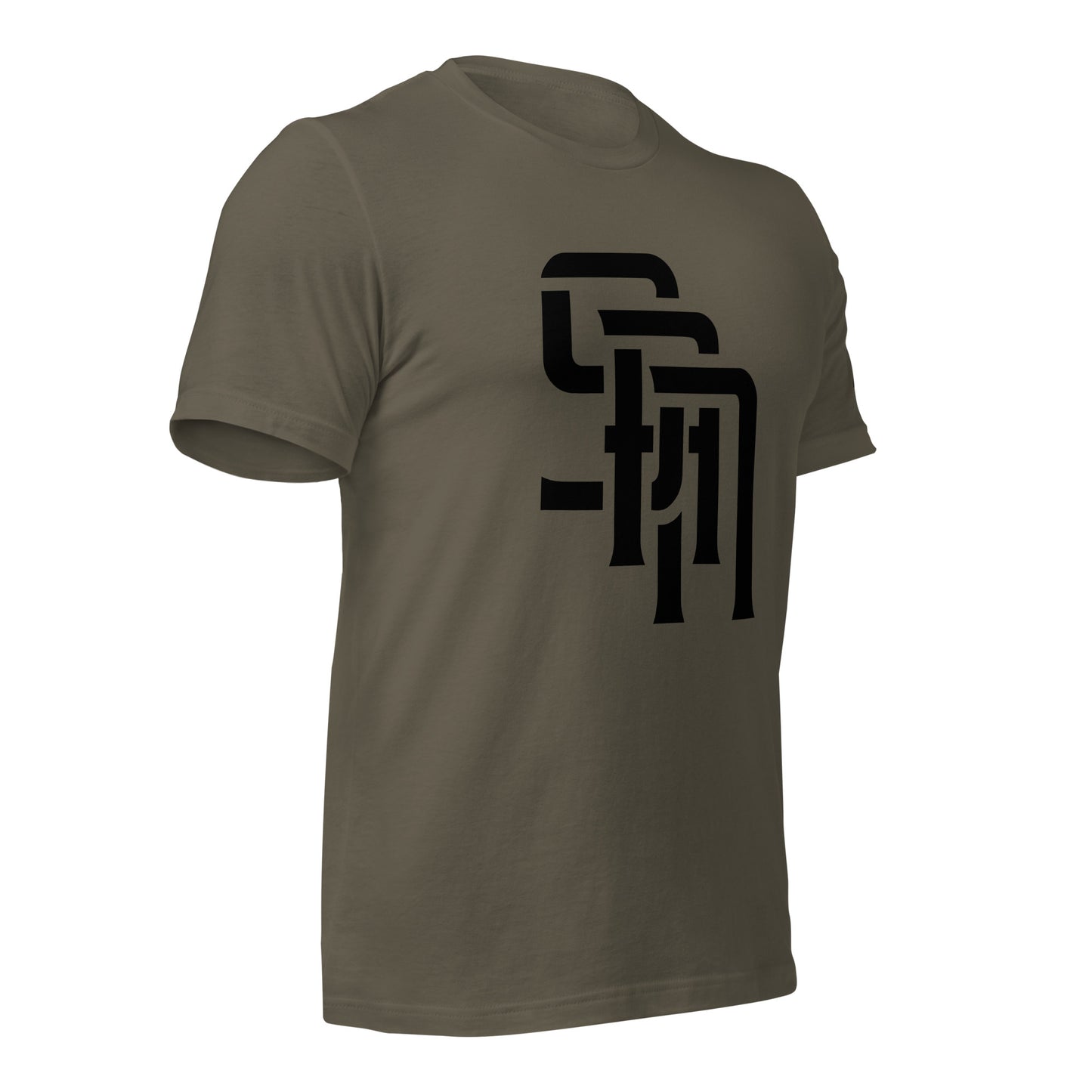 "SAN" Unisex Staple T-Shirt | E Luna Brand ELEMENT | 3 Black Logos: Front, Left Sleeve & Back