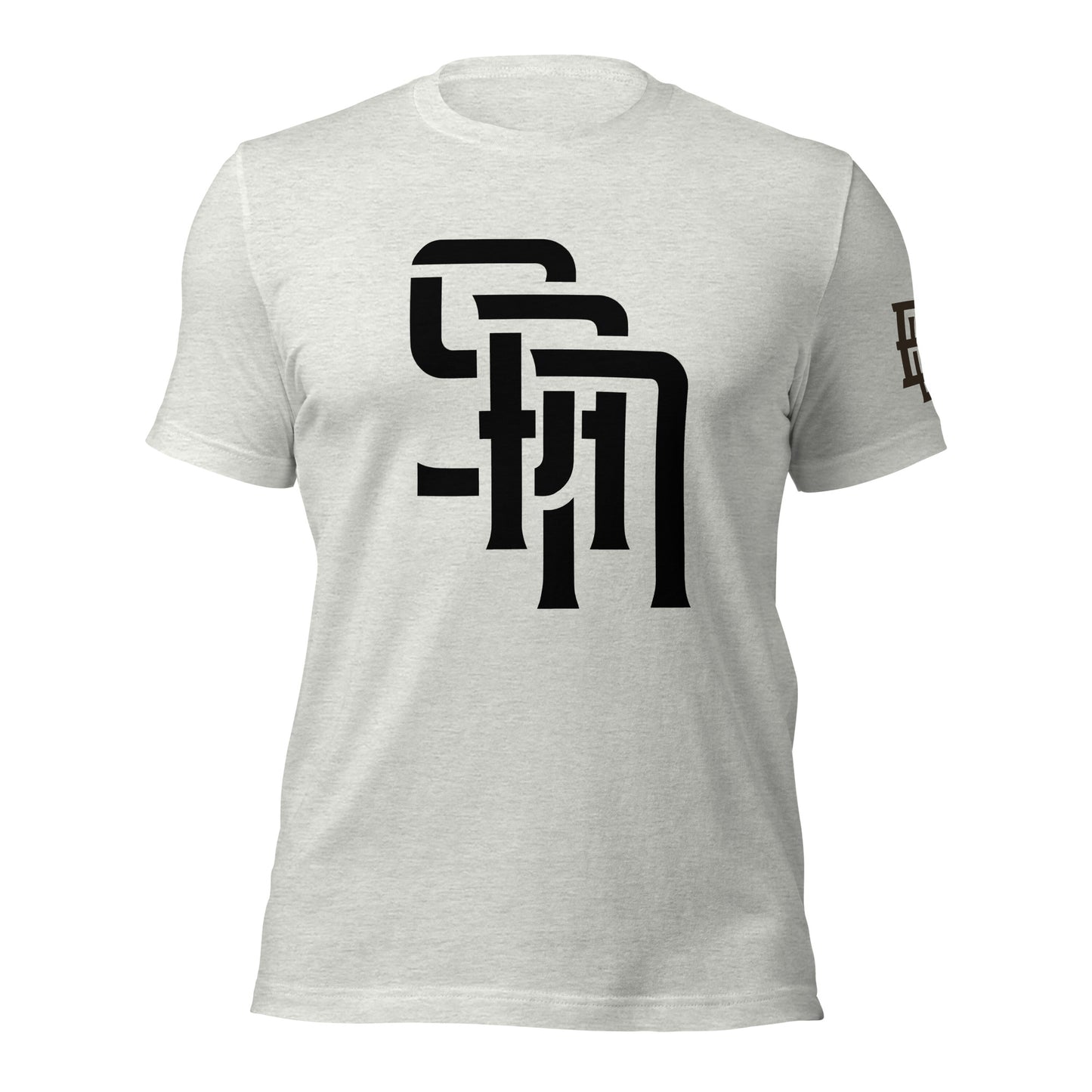 "SAN" Unisex Staple T-Shirt | E Luna Brand ELEMENT | 3 Black Logos: Front, Left Sleeve & Back