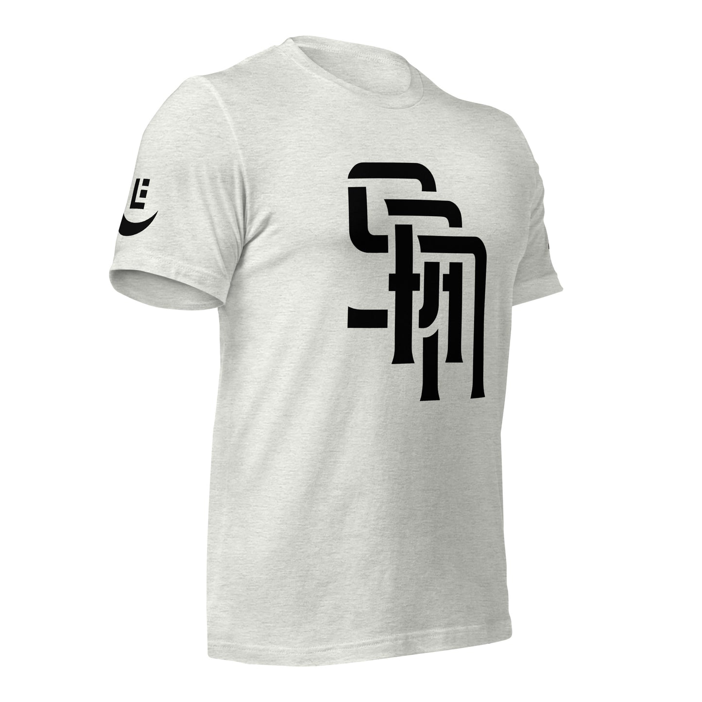 "SAN" Unisex Staple T-Shirt | E Luna Brand EXCLUSIVE | 4 White Logos: Front, Left/Right Sleeves & Back Signature