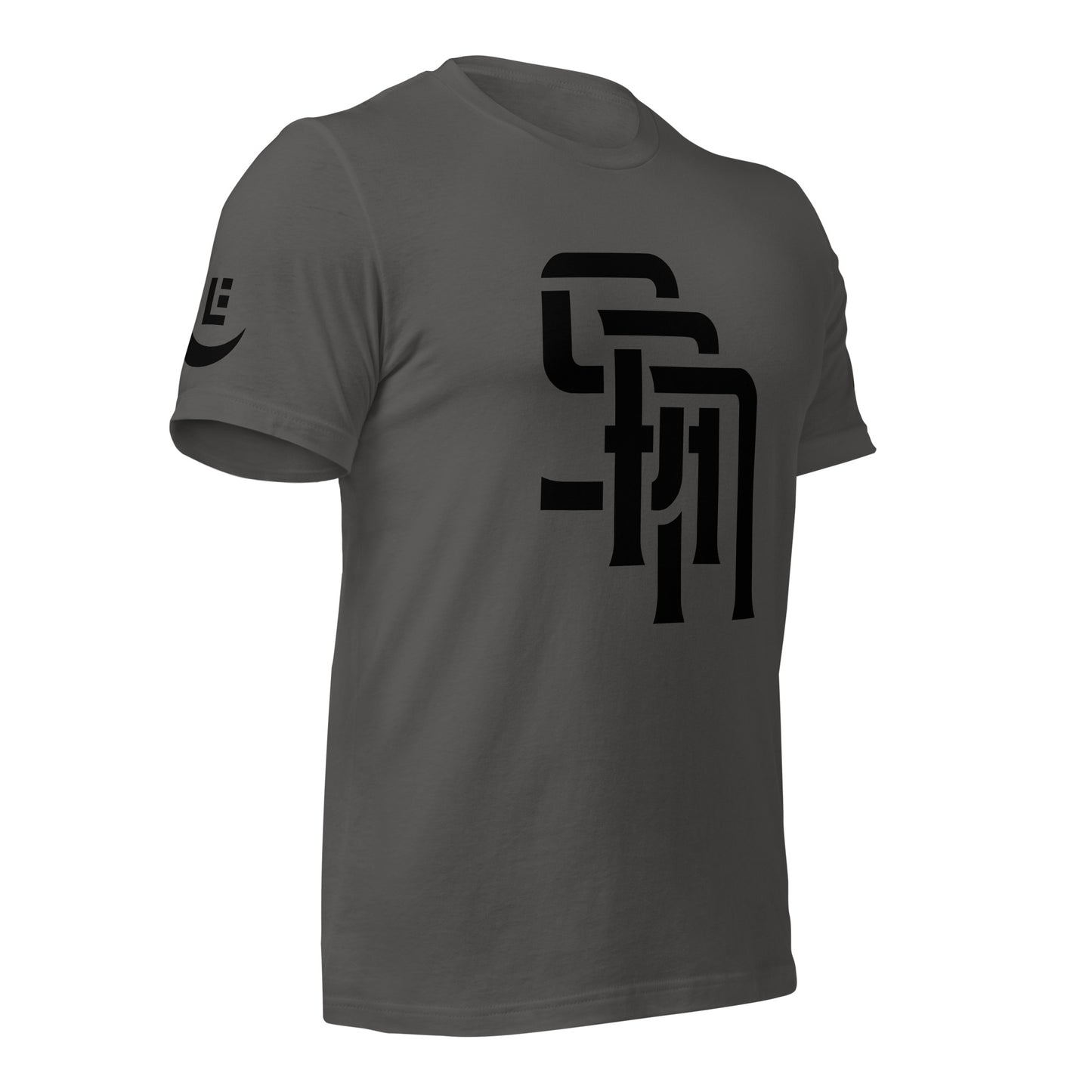 "SAN" Unisex Staple T-Shirt | E Luna Brand EXCLUSIVE | 4 White Logos: Front, Left/Right Sleeves & Back Signature